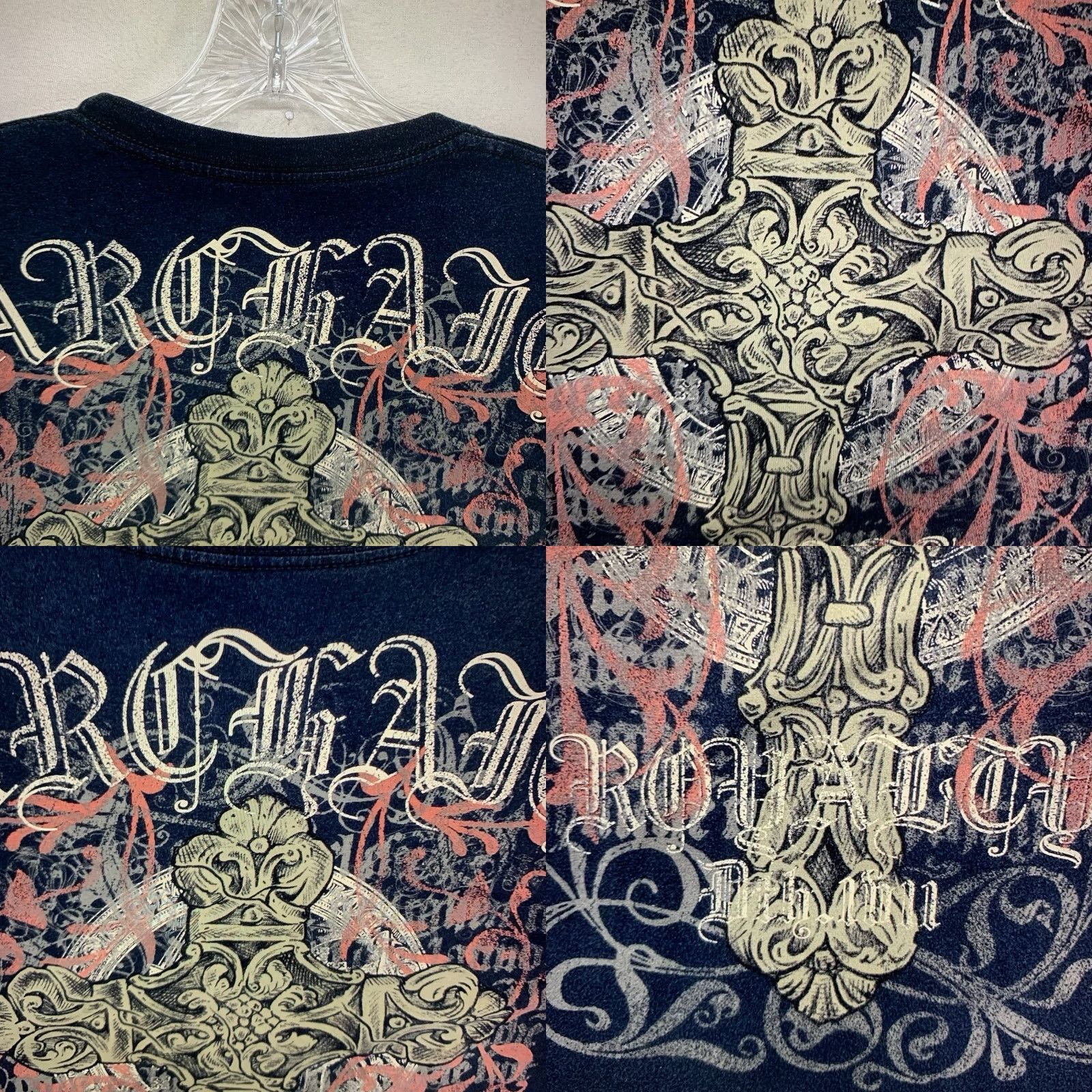 Affliction VINTAGE Affliction Men's T-Shirt Large Black Graphic Print MMA Goth Cyber 2000s Unisex Size US L / EU 52-54 / 3 - 8 Thumbnail