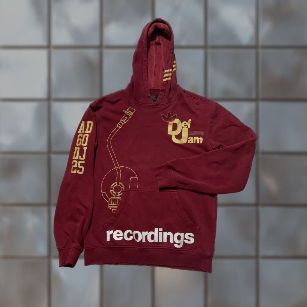 Adidas Adidas Originals X Def Jam Recordings Trefoil Maroon Sweatshirt Hoodie Sz. M Men Hoodie Multicolor Pullover 90s Mens Size US M / EU 48-50 / 2 - 1 Thumbnail