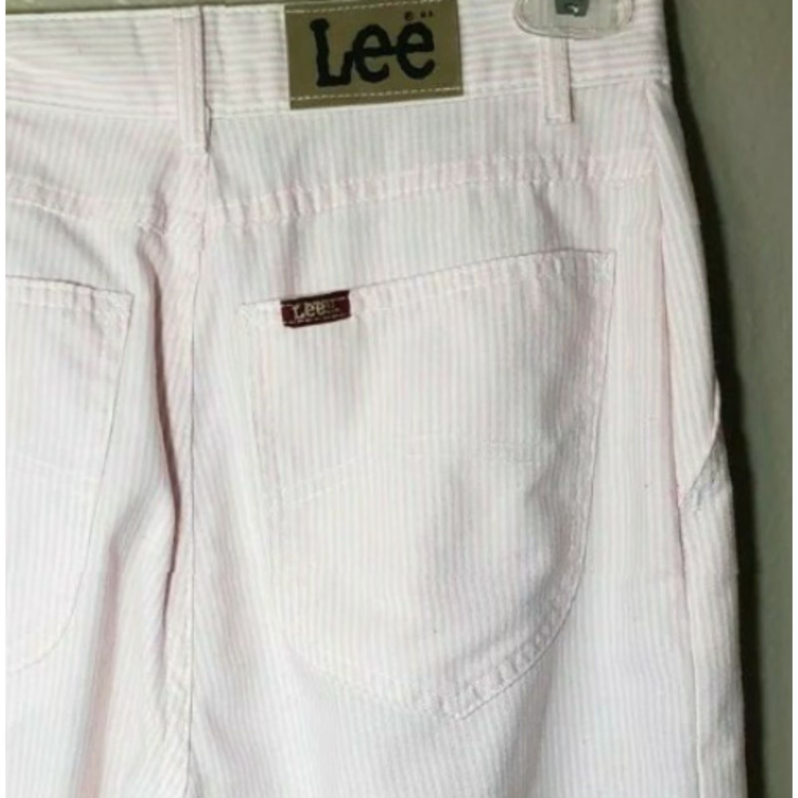 Lee VINTAGE Lee Pink/White Women's High Waisted Striped Jeans-Size 9 Size 30" / US 8 / IT 44 - 2 Thumbnail