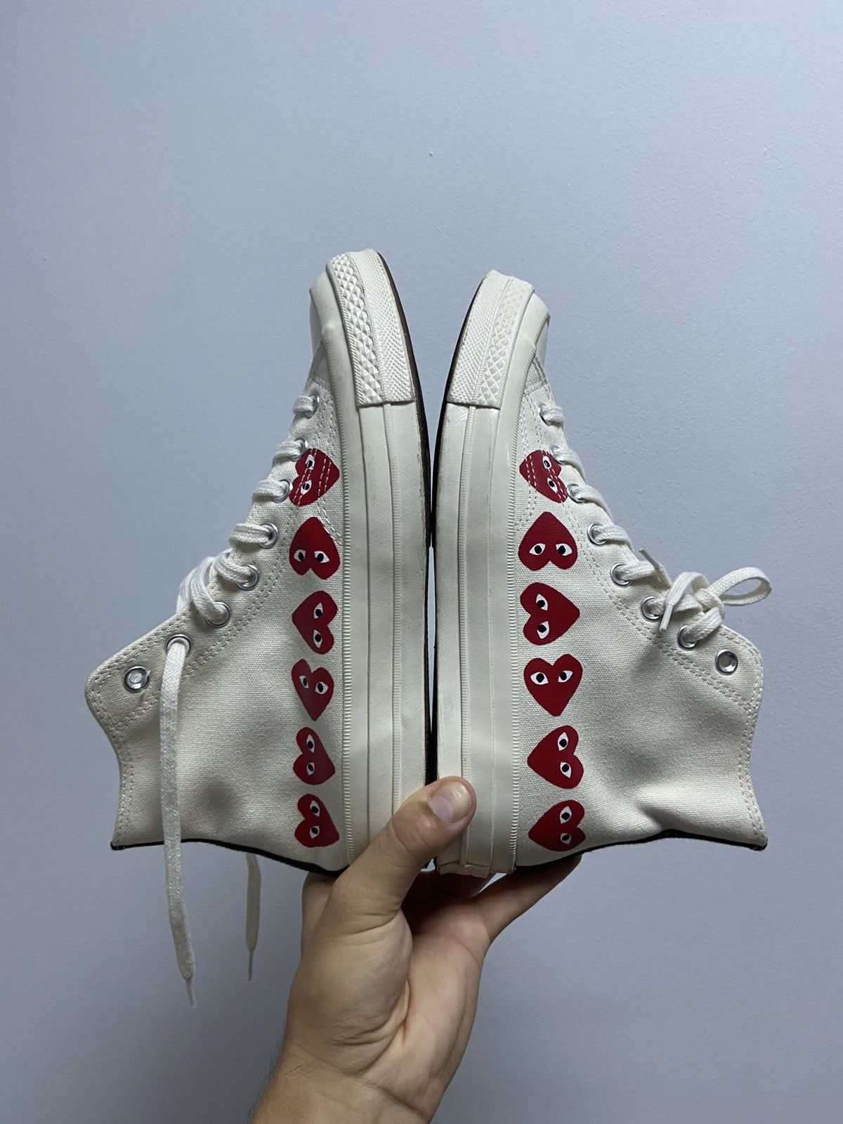 Comme des Garcons PLAY × Converse × Vintage Play Come Des Garcons Converse Unisex Vintage HiTop Sneakers Size US 8.5 / EU 41-42 - 8 Thumbnail