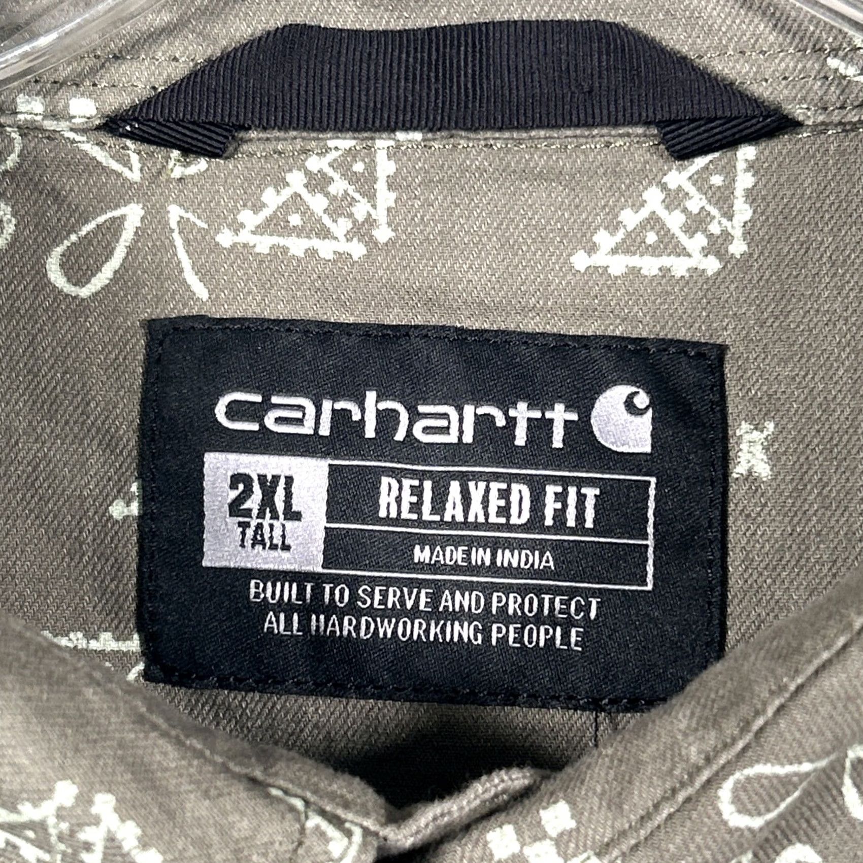 Carhartt Carhartt Shirt Relaxed Fit Short Sleeve Rugged Flex 2XL Tall Olive Bandana Print Mens Size US XXL / EU 58 / 5 - 4 Thumbnail