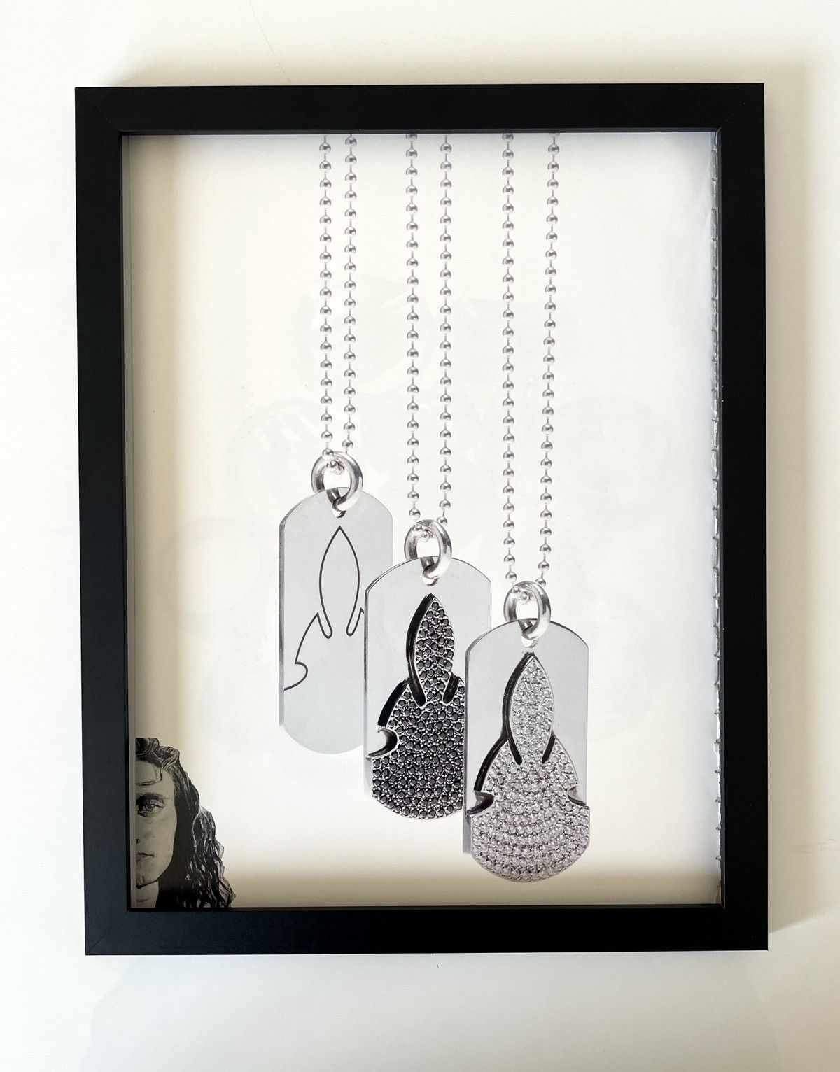 Chrome Hearts × Vintage Chrome Hearts dog tags Framed poster 9x11 Size ONE SIZE - 1 Thumbnail