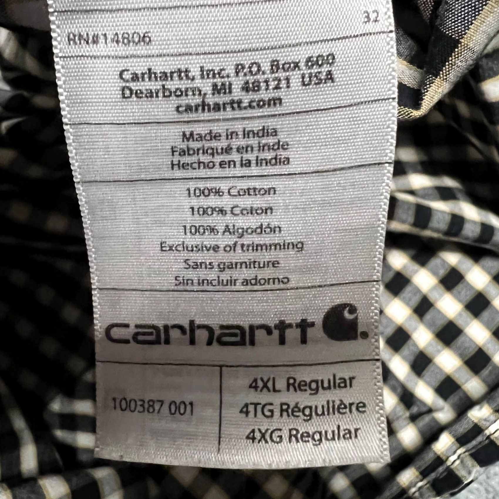 Carhartt Carhartt Shirt Mens 4XL Plaid Sleeve Button Short Sleeve Work Black 4XL Mens Size US XXL / EU 58 / 5 - 7 Thumbnail
