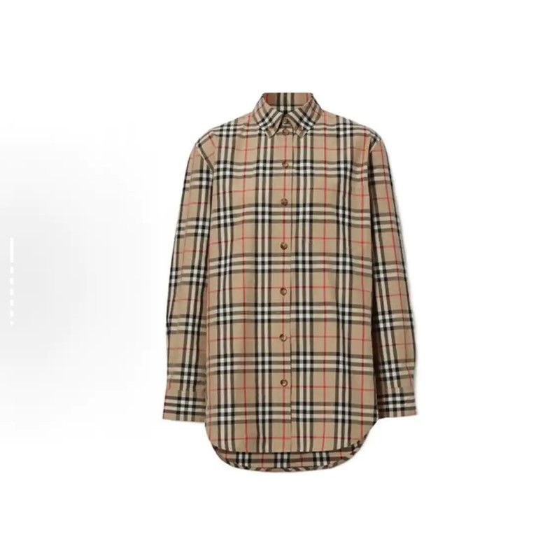 Burberry Burberry Cotton Long Sleeve Shirt in Khaki Size US XL / EU 56 / 4 - 1 Thumbnail