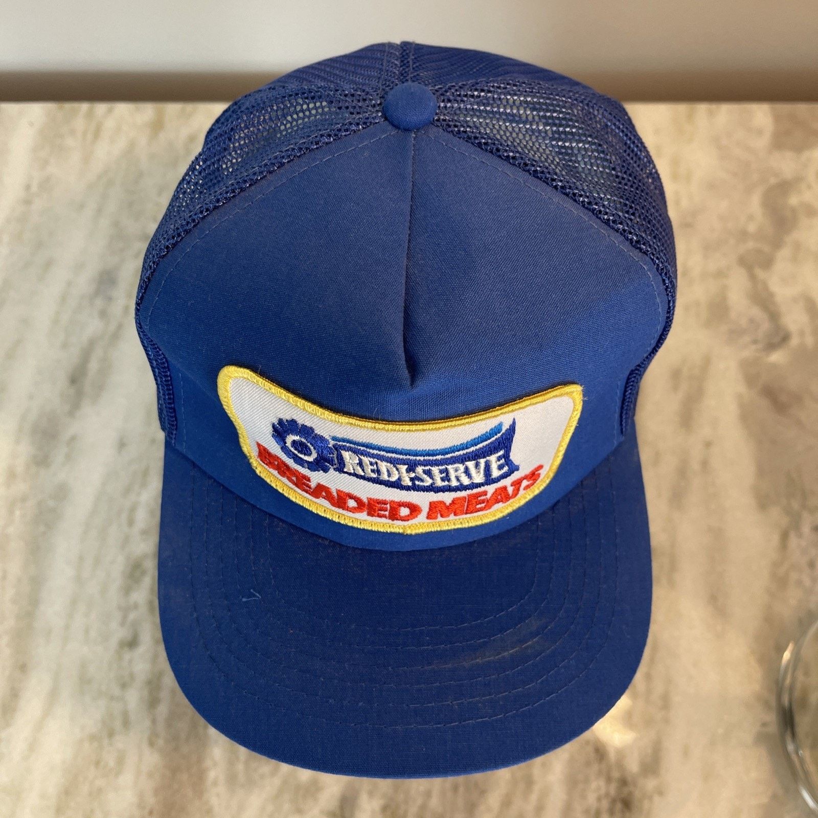 Vintage Vtg Trucker Hat Cap Snapback Blue Redi Serve Meat Food Patch Size ONE SIZE - 3 Thumbnail