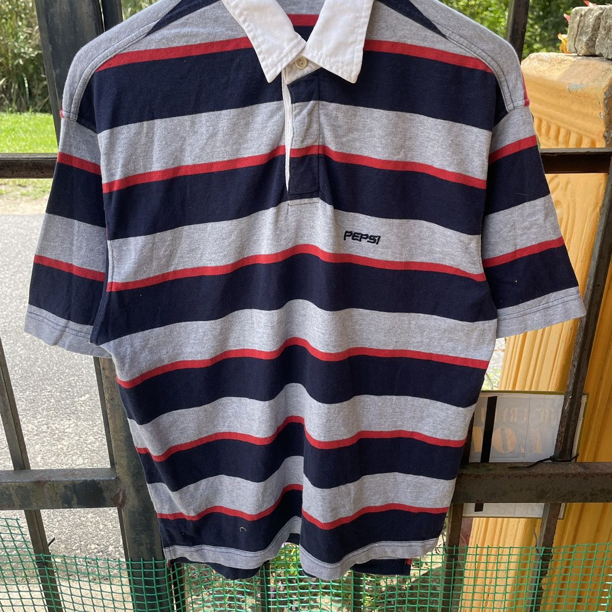 Pepsi × Vintage 🔥🔥Vintage 90s PEPSI Striped Polos Shirts Size US L / EU 52-54 / 3 - 4 Thumbnail