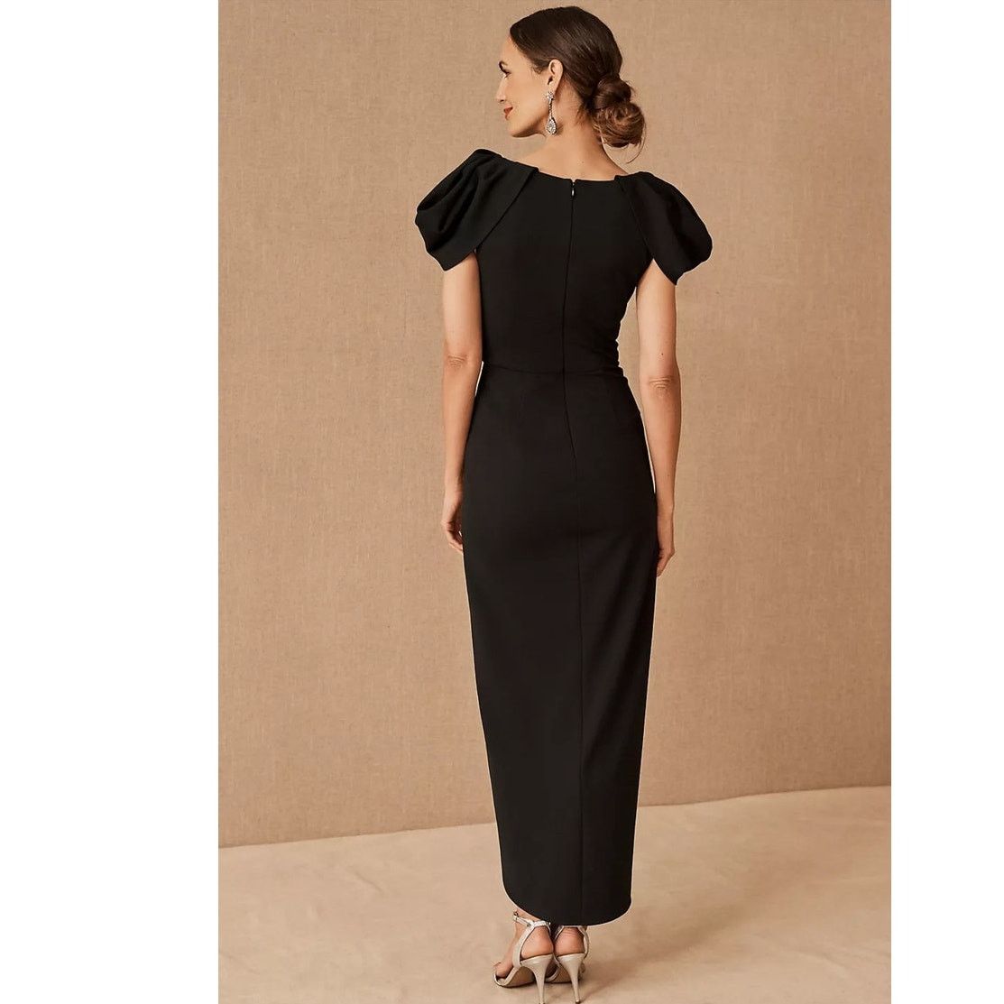 Anthropologie New Anthropologie BHLDN Sayre Dress $298 SIZE 2 Black Midi Size XS / US 0-2 / IT 36-38 - 2 Thumbnail