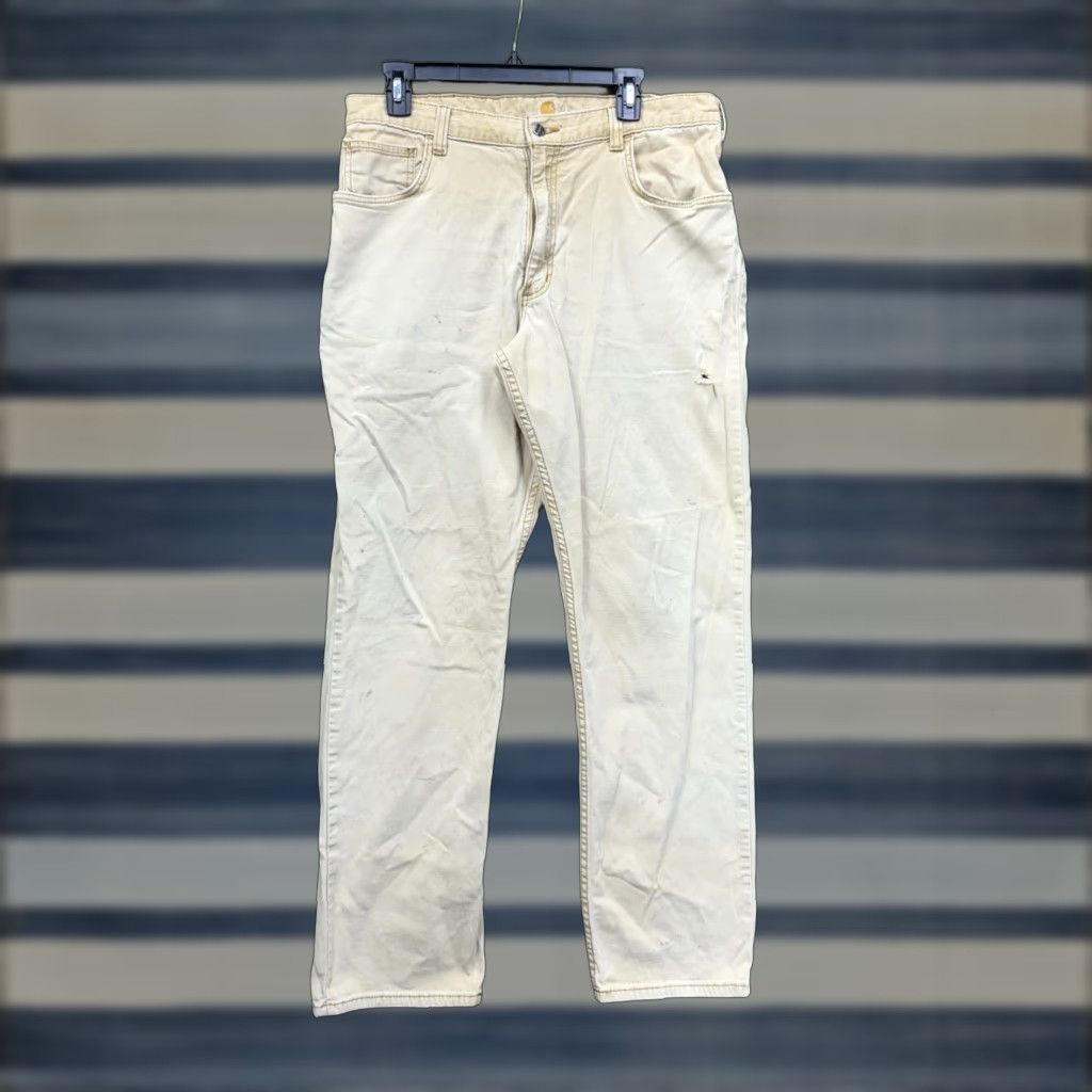 Carhartt Carhartt Carpenter Pants Mens 36x34 Beige Canvas Workwear Hunting Utility Size US 36 / EU 52 - 1 Thumbnail