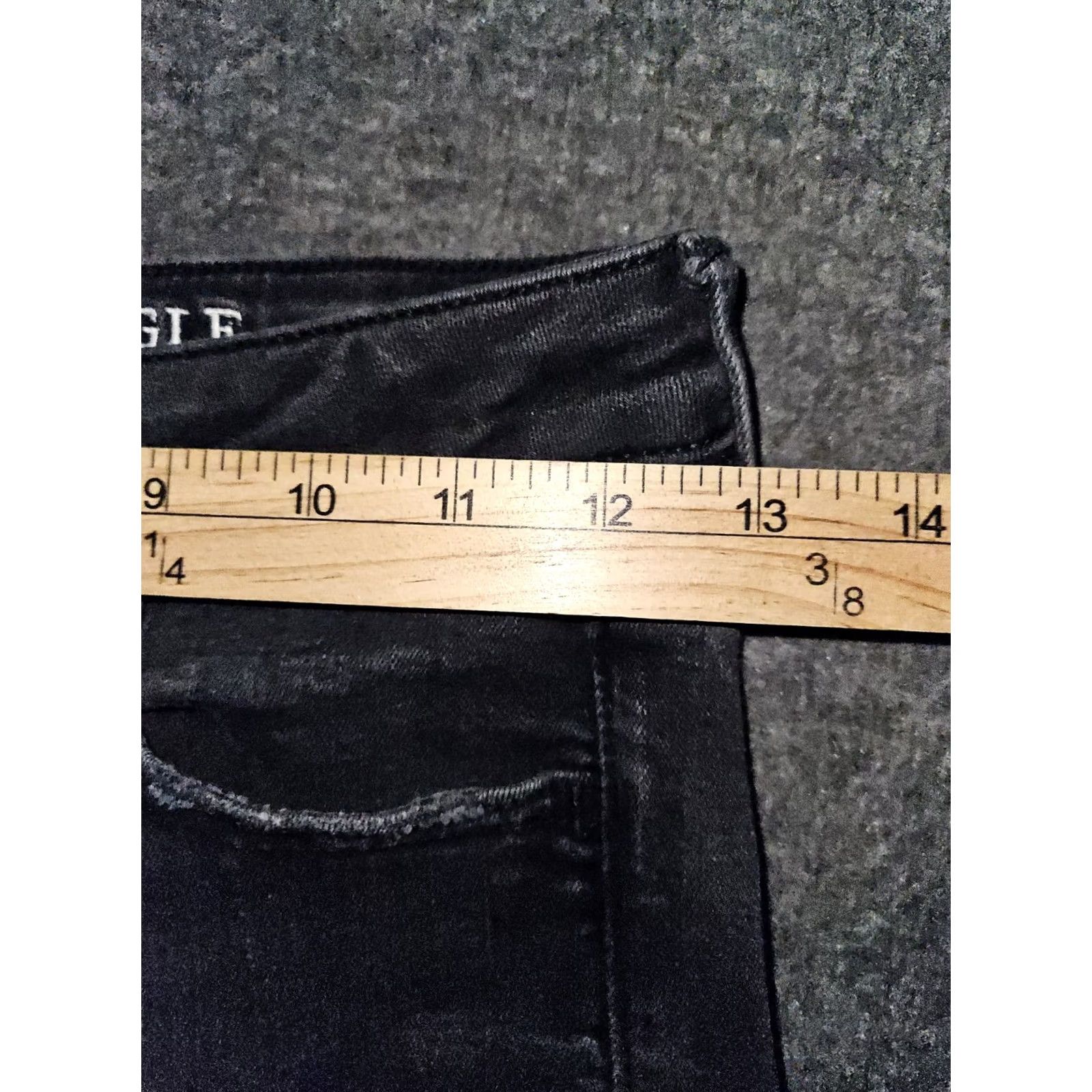 American Eagle Outfitters American Eagle Super High Rise Jeans Womens Dark Black Denim Distressed Jegging 2 Size Size 26" / US 2 / IT 38 - 6 Thumbnail