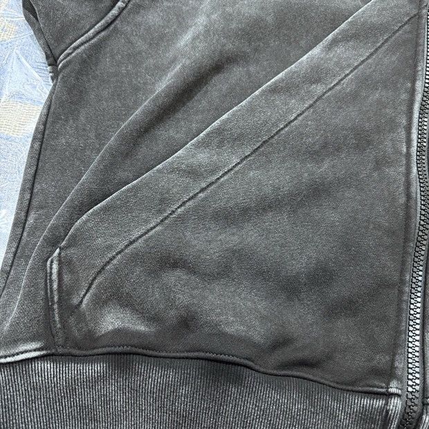 Designer Unique Design Vintage Black Washed Zipper Hoodie Size US M / EU 48-50 / 2 - 7 Thumbnail