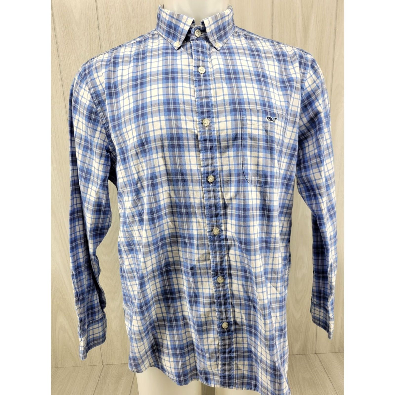 Vineyard Vines Vineyard Vines Trucker Shirt Men’s Large Plaid Blue Performance Classic Fit Long Sleeve Button-Up Size US L / EU 52-54 / 3 - 2 Thumbnail