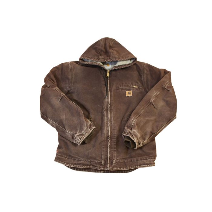 Carhartt Vintage Carhartt J141 Full Zip Hooded Jacket Brown Medium CV ...