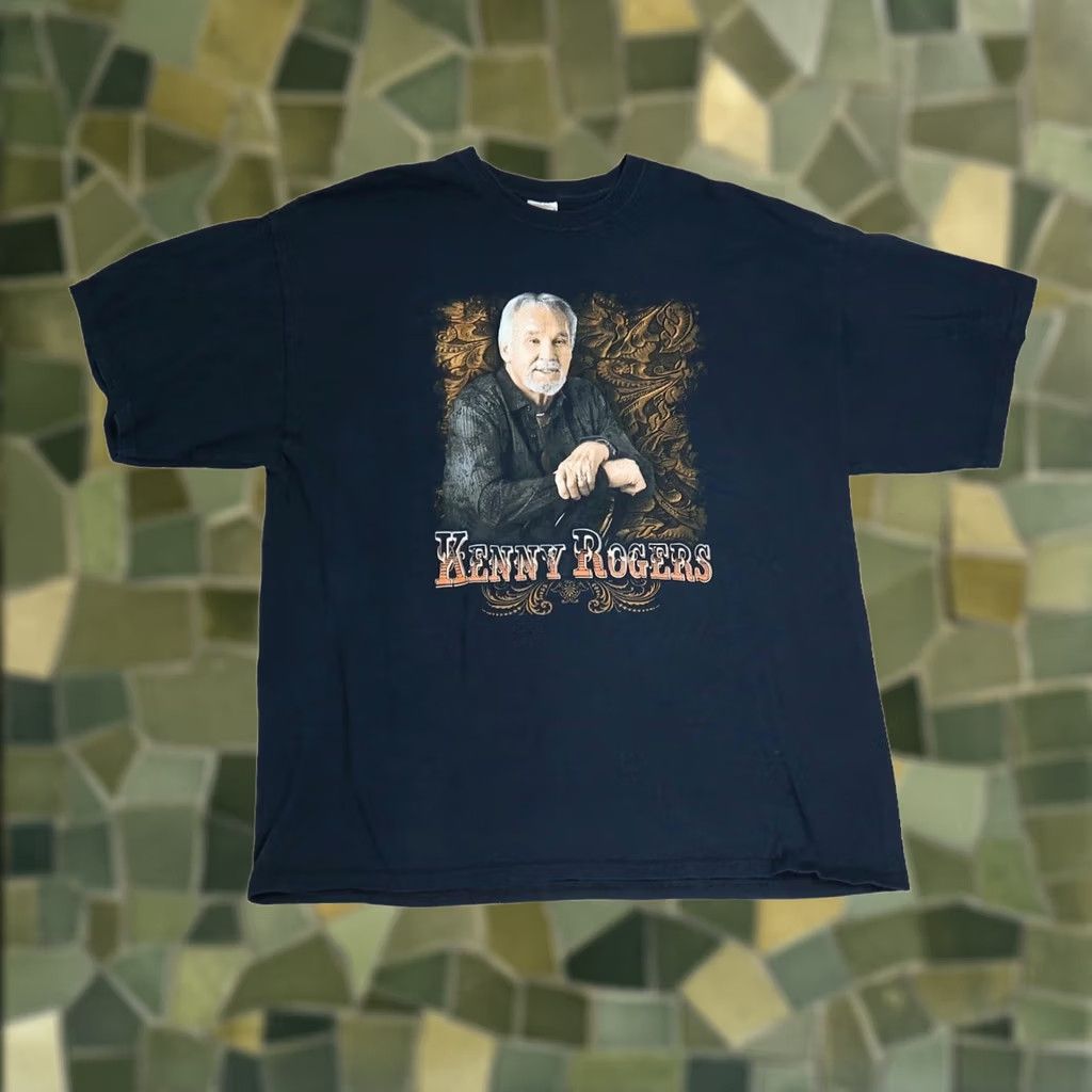 Gildan VINTAGE Kenny Rogers graphic black short sleeve t-shirt 2X Mens Size US XXL / EU 58 / 5 - 1 Thumbnail