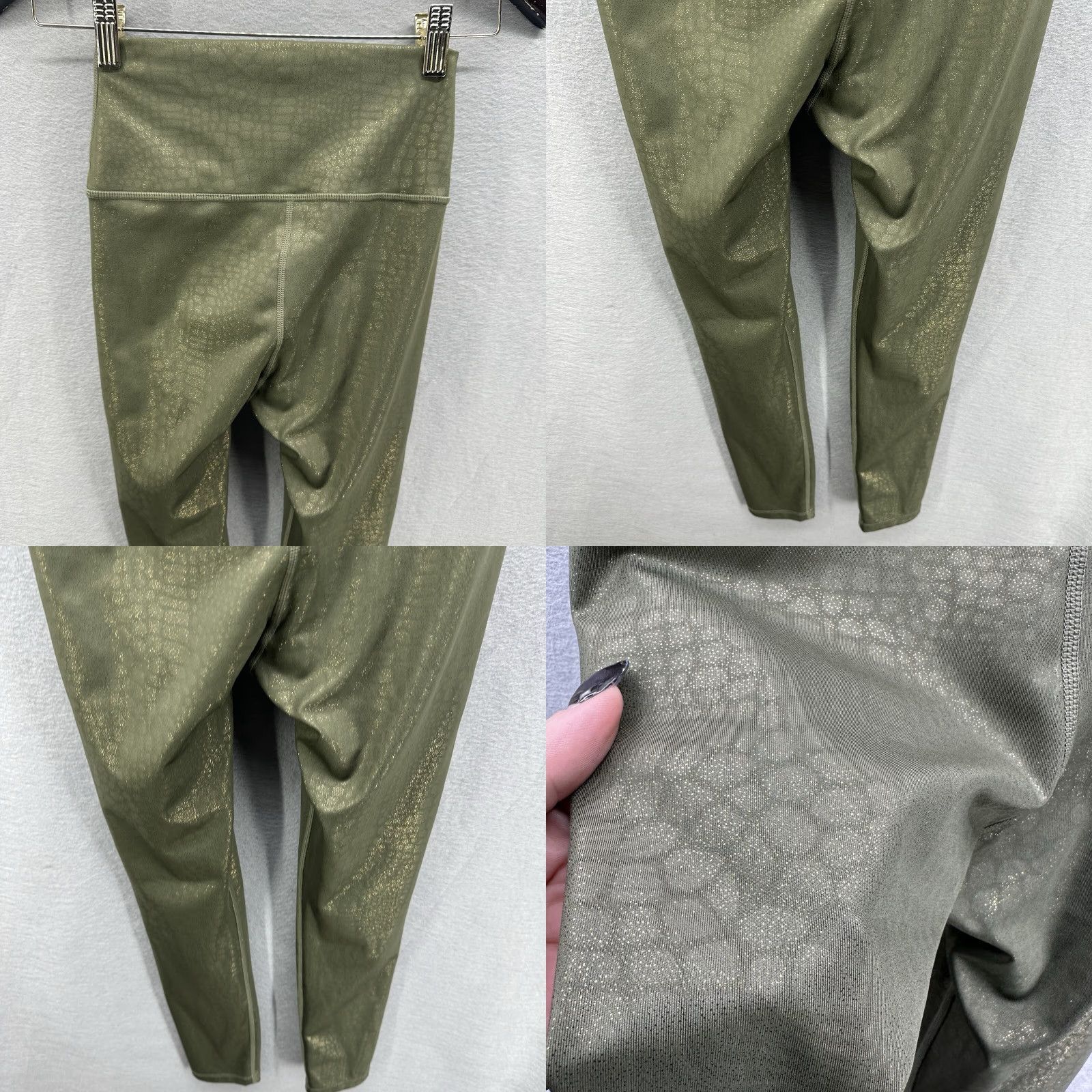 Vintage Carbon38 Faux Leather Leggings Womens XS Green Athleisure Reptile 2020s High Waisted Yoga Size 26" / US 2 / IT 38 - 8 Thumbnail