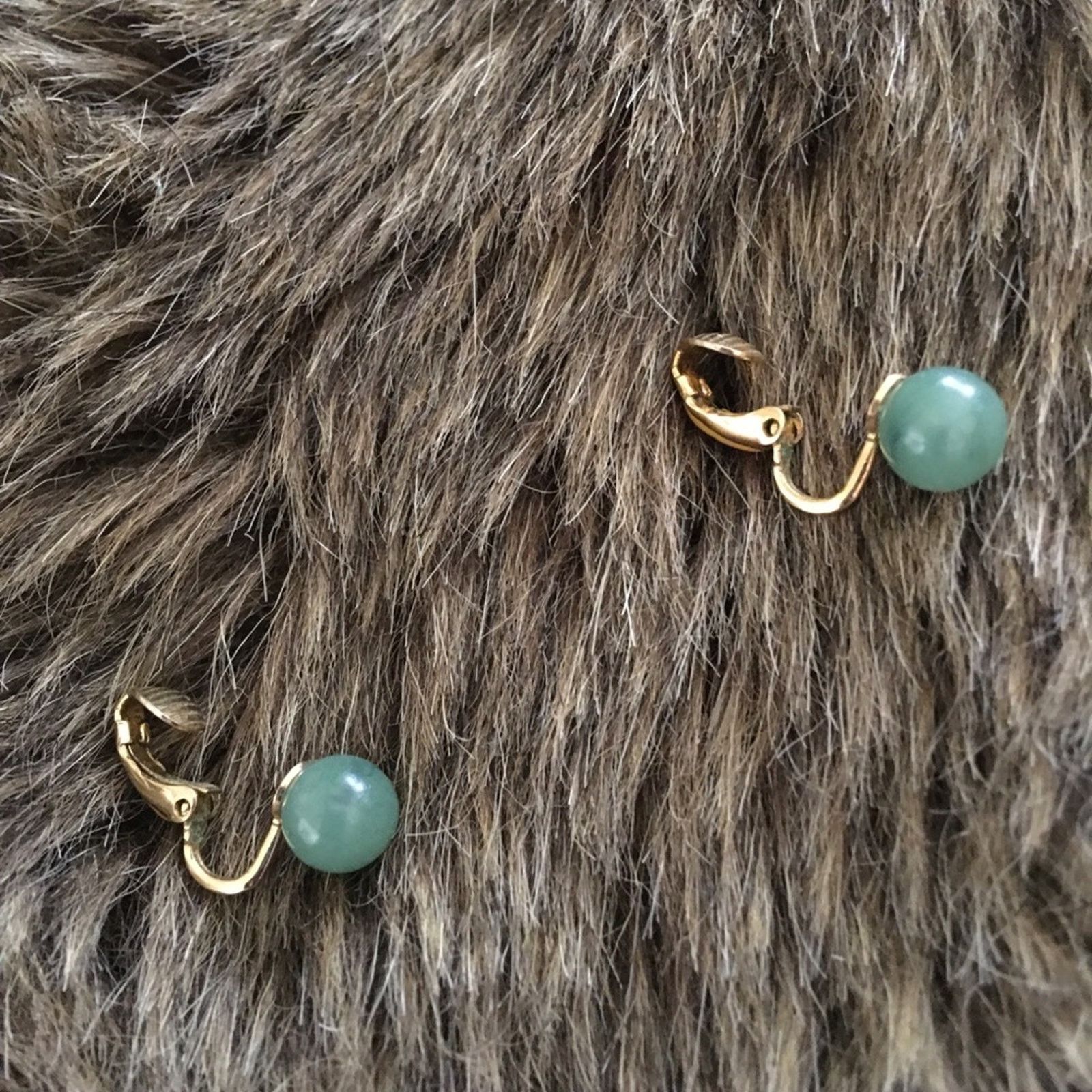Vintage Vintage 70s green marble lucite clip on earrings Size ONE SIZE - 3 Thumbnail