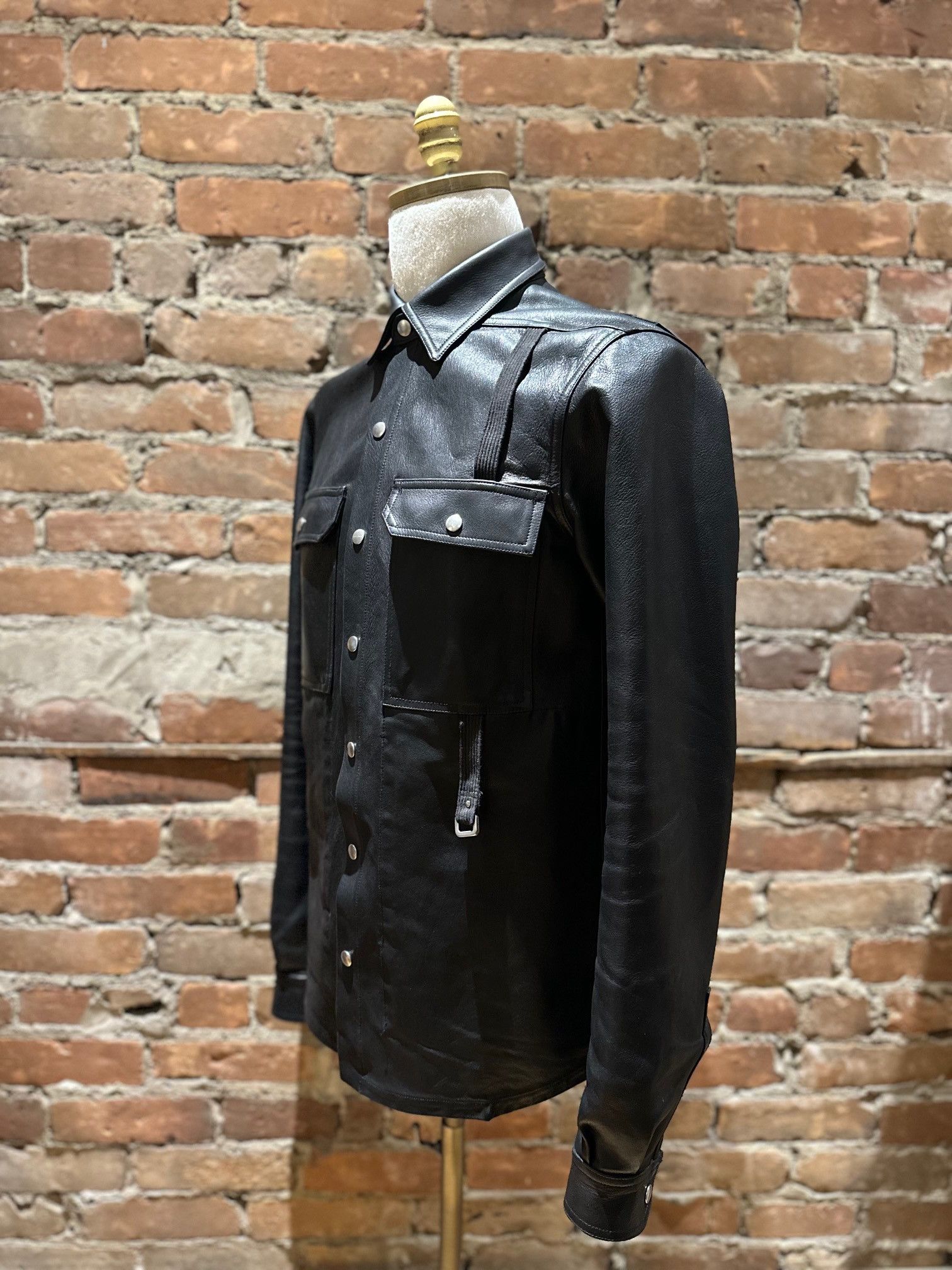 Rick Owens Rick Owens "Babel" S/S 2019 Leather Shirt Jacket Size US S / EU 44-46 / 1 - 2 Thumbnail
