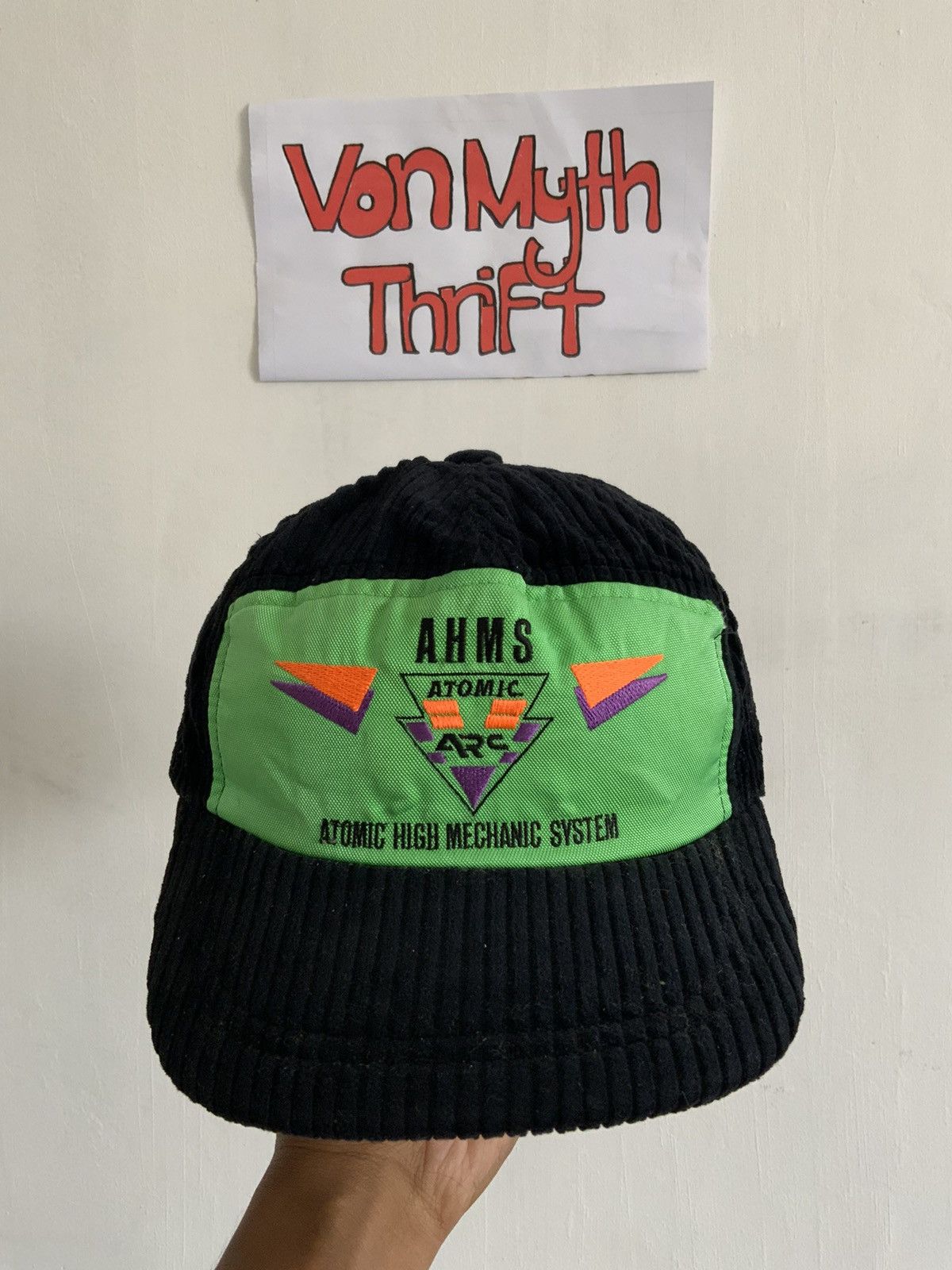 Vintage Vintage AHMS Atomic ARC Corduroy Japan Hat Cap Size ONE SIZE - 1 Thumbnail