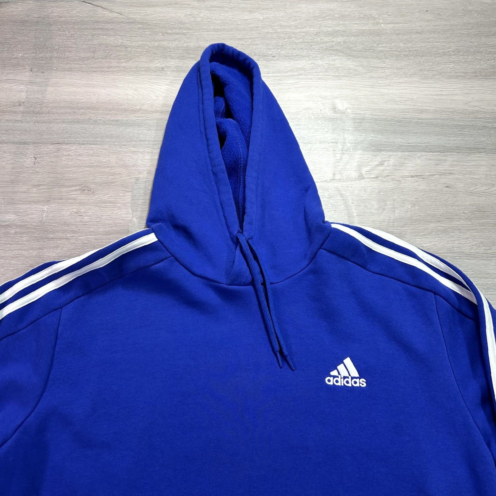 Adidas Adidas Hoodie Mens Large Blue Three Stripe Fleece Pullover Sweatshirt IJ8934 Size US L / EU 52-54 / 3 - 3 Thumbnail
