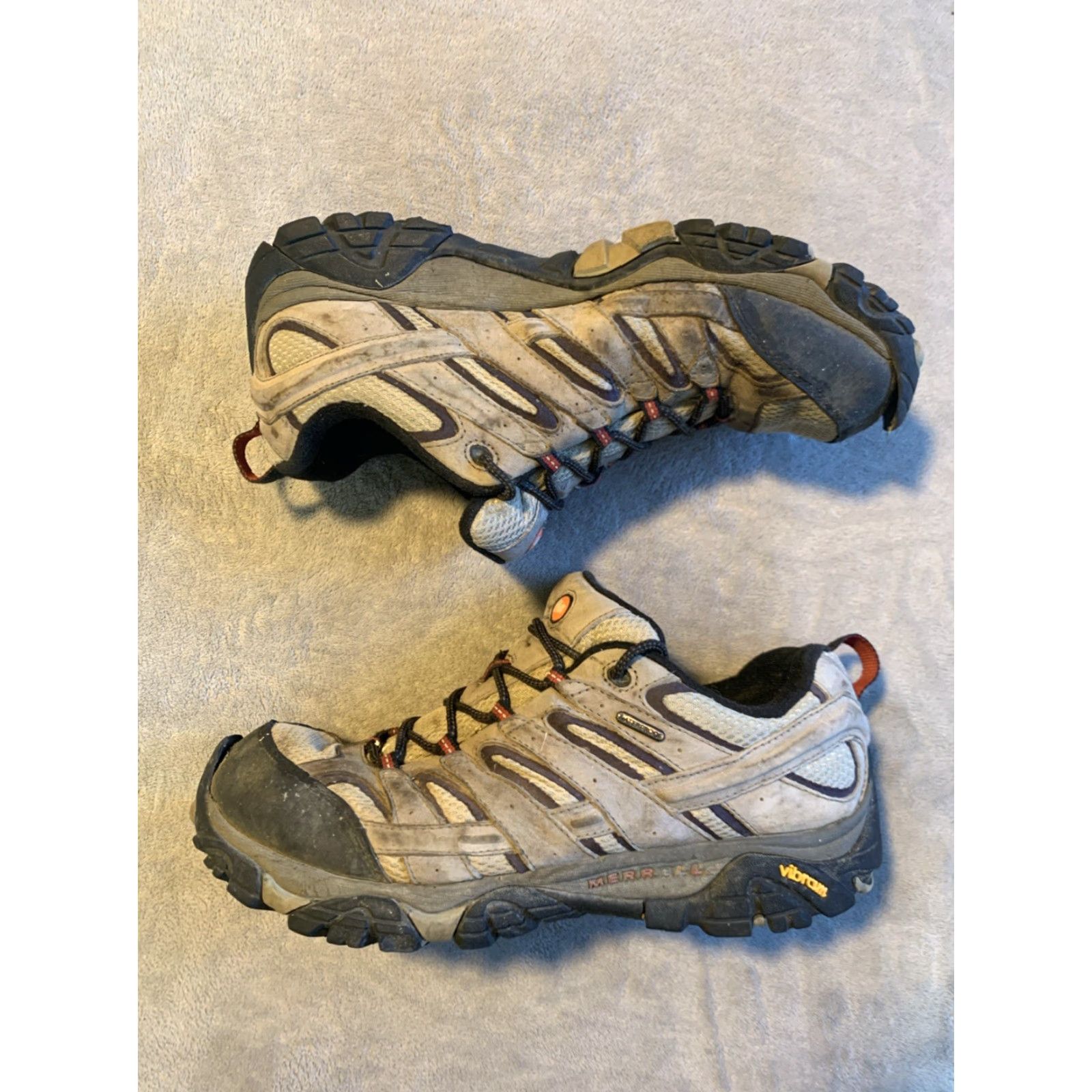 Merrell Moab Vent Shoes Mens 13 Gray Suede Low Top Hiking Boots