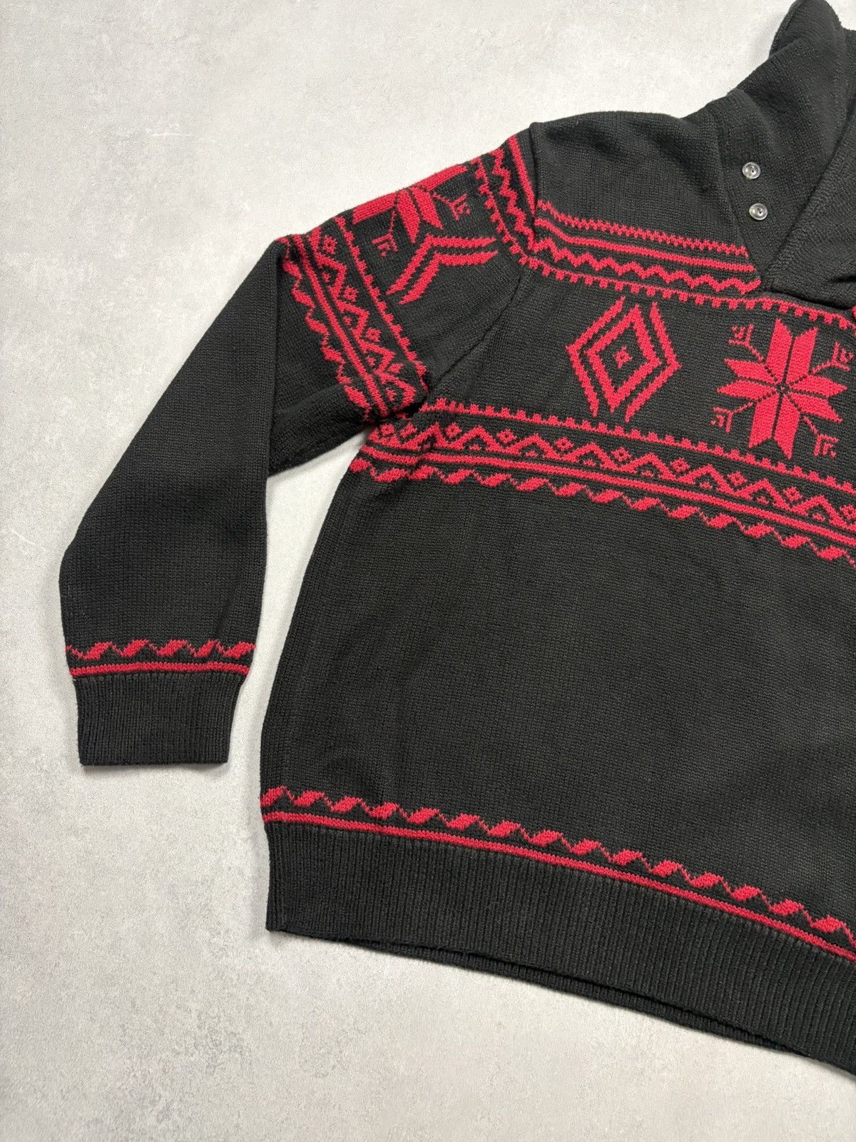 Polo Ralph Lauren Polo Ralph Lauren Snowflake Nordic Shawl Collar Sweater VTG Size US XL / EU 56 / 4 - 4 Thumbnail