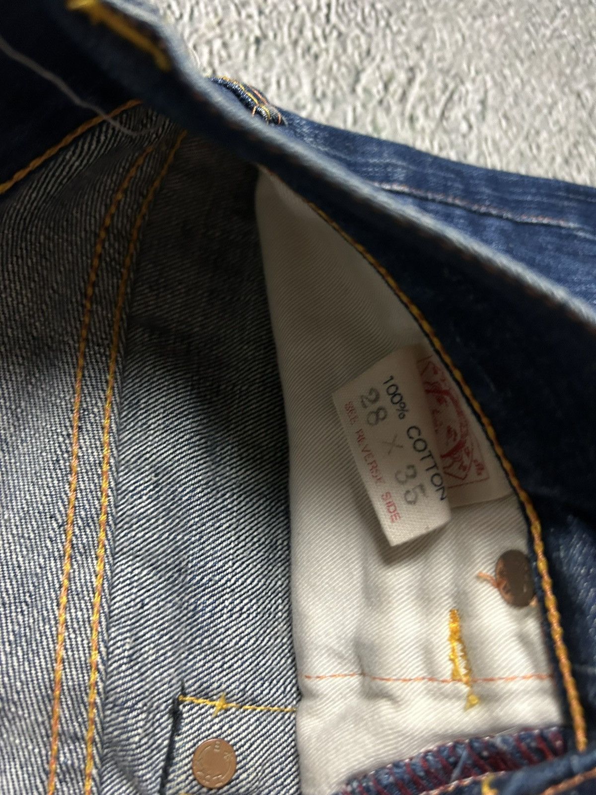 Evisu Evisu jeans daicock vintage selvedge navy big logo white Size 28" / US 6 / IT 42 - 12 Thumbnail