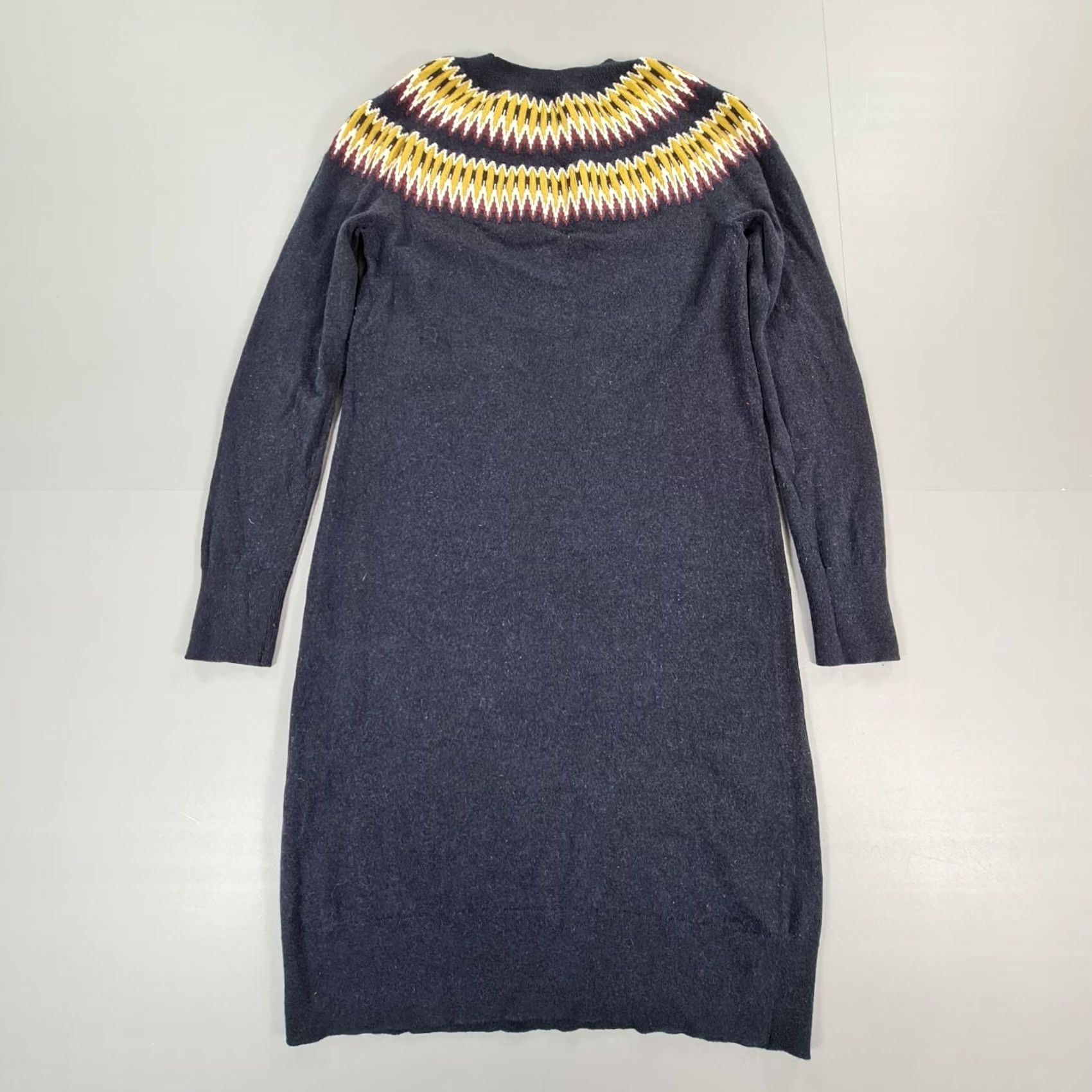 Vintage Hobbs Dress Navy Blue 8 UK Wool Cashmere Fair Isle Knitted Casual Womens Size M / US 6-8 / IT 42-44 - 7 Thumbnail
