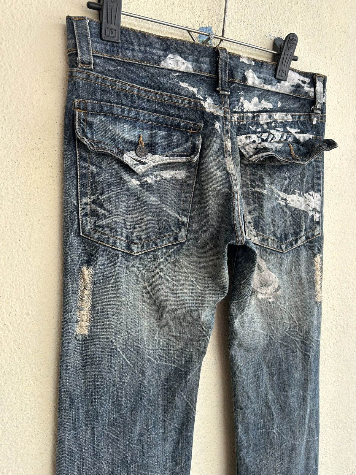 Japanese Brand K.U.I Paint Splattered Distressed Denim Size US 30 / EU 46 - 9 Thumbnail