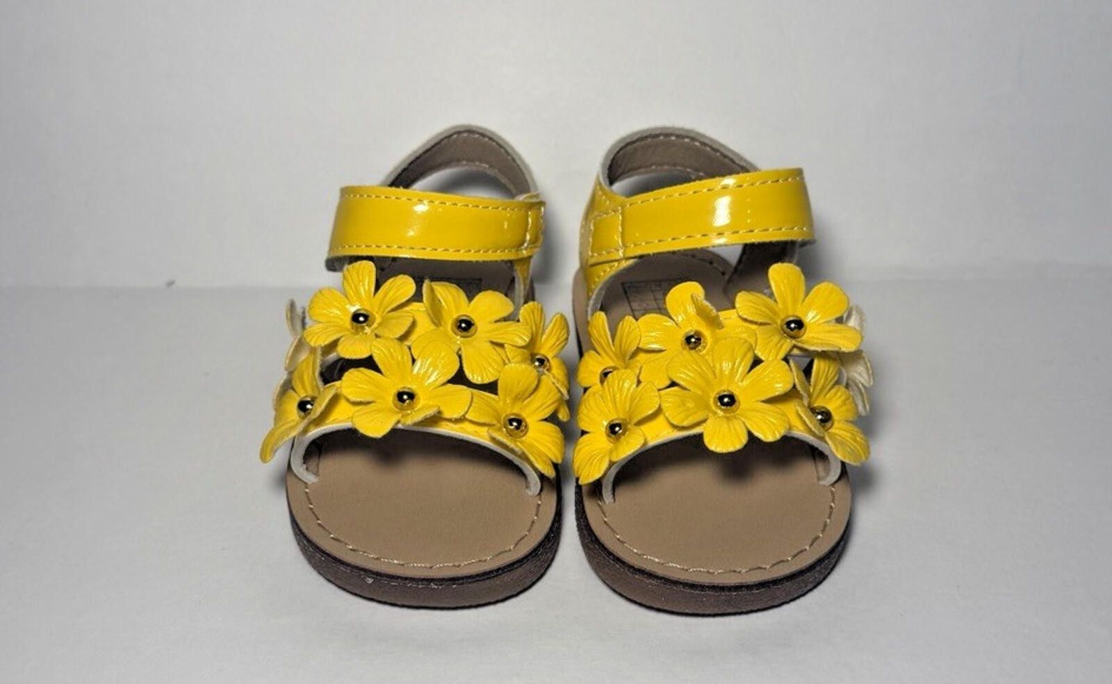 Shein Baby Hook & Loop Walking Sandals Open Toe Flowers Yelllow Size US 5 / EU 37 - 1 Thumbnail