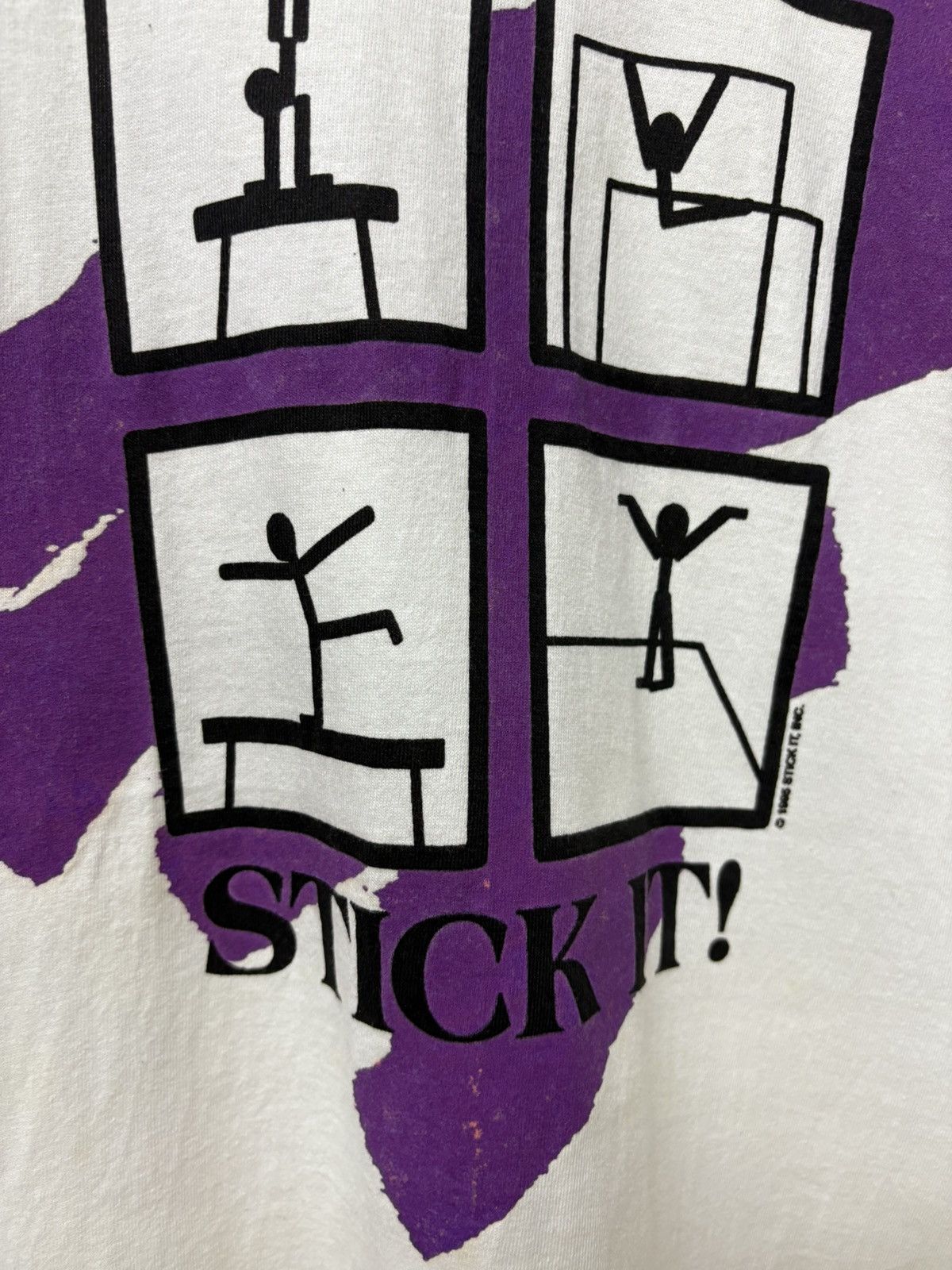 Vintage Vintage Stick It! Stickman Wording Tees 1995 Size US L / EU 52-54 / 3 - 3 Thumbnail