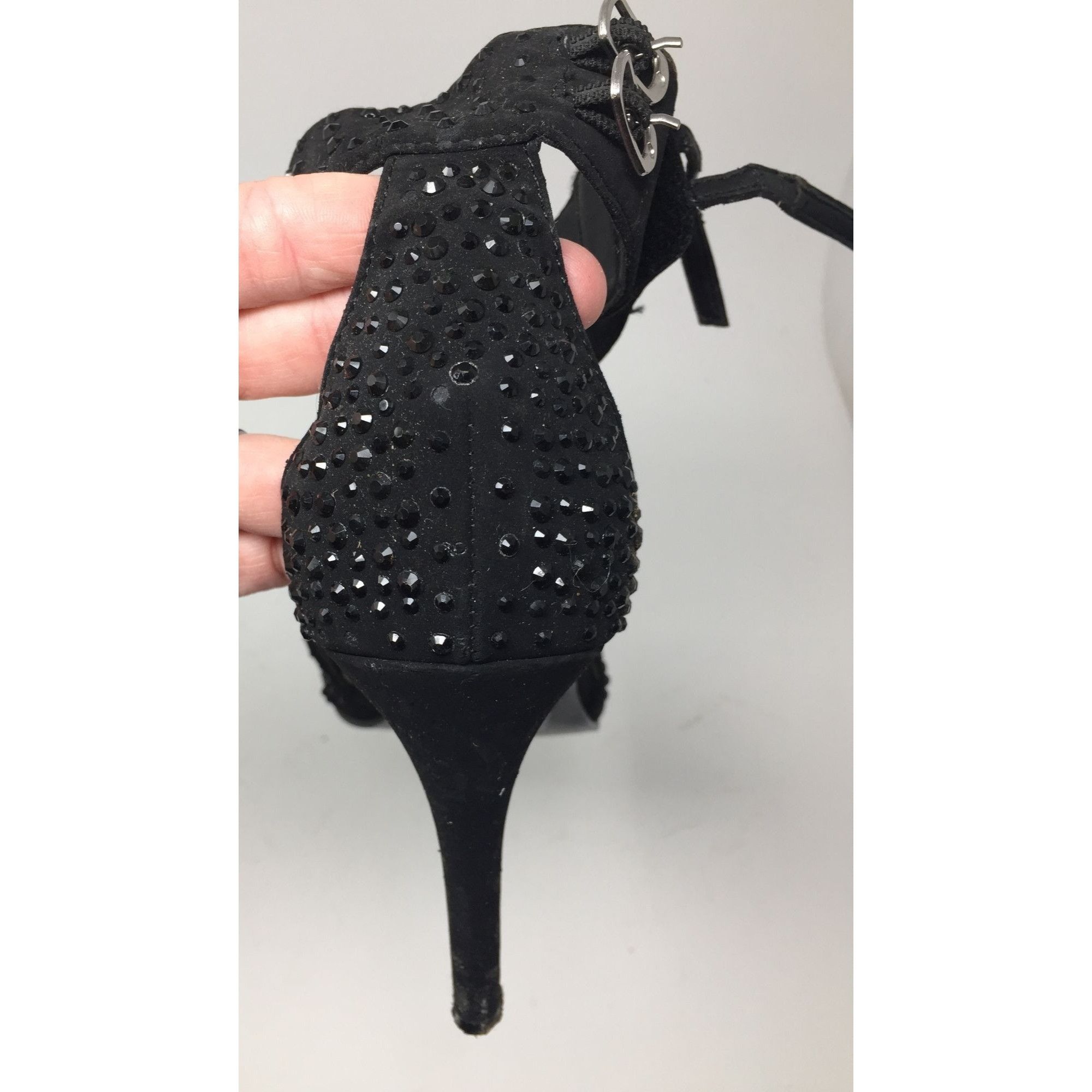 Other Womens Size 8.5 Touch Ups Black High Heels with Rhinestones Size US 8.5 / IT 38.5 - 5 Thumbnail
