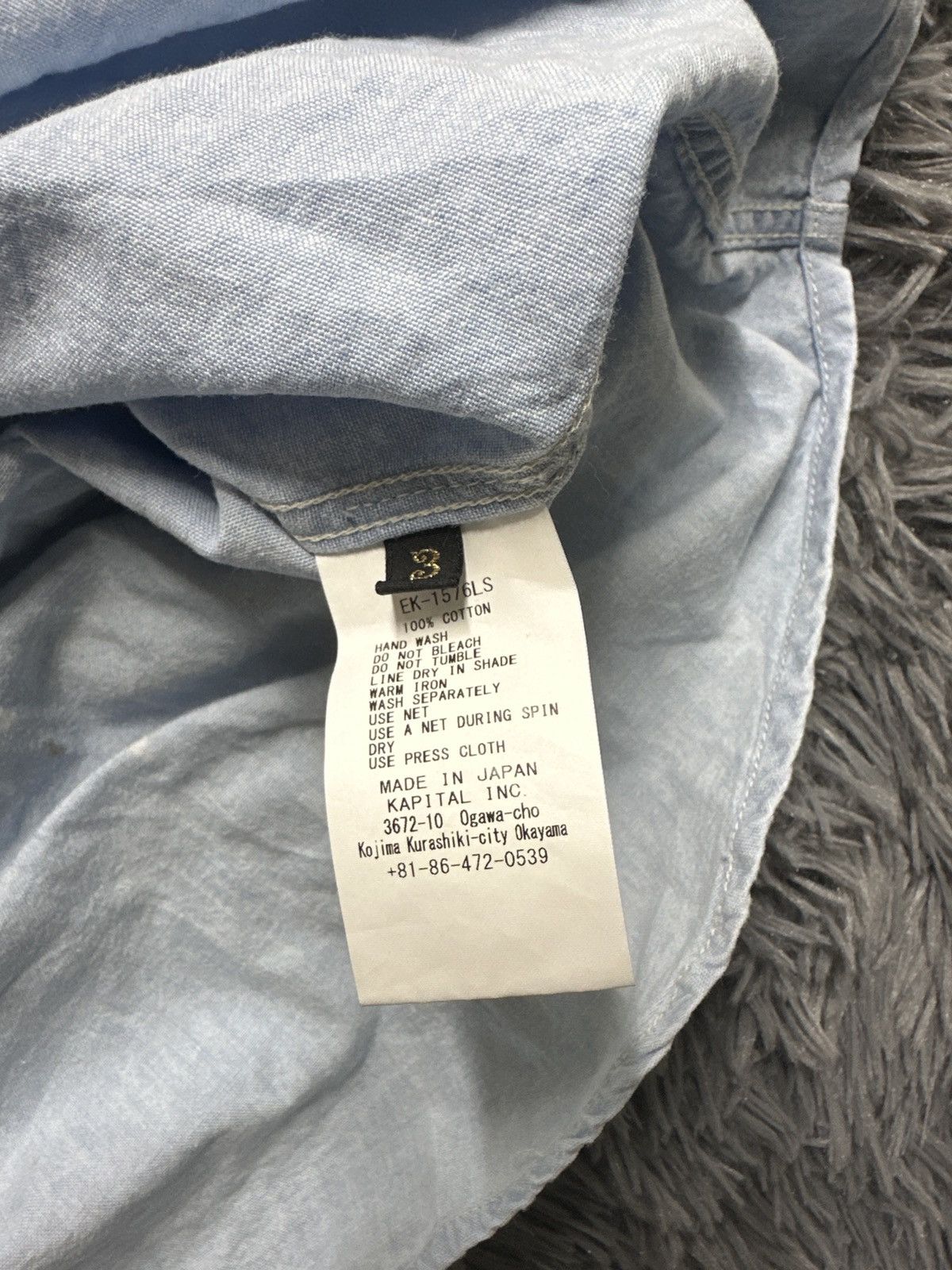 Kapital Kapital Chambray Work Shirt (Bone Embroidery) Size US L / EU 52-54 / 3 - 6 Thumbnail