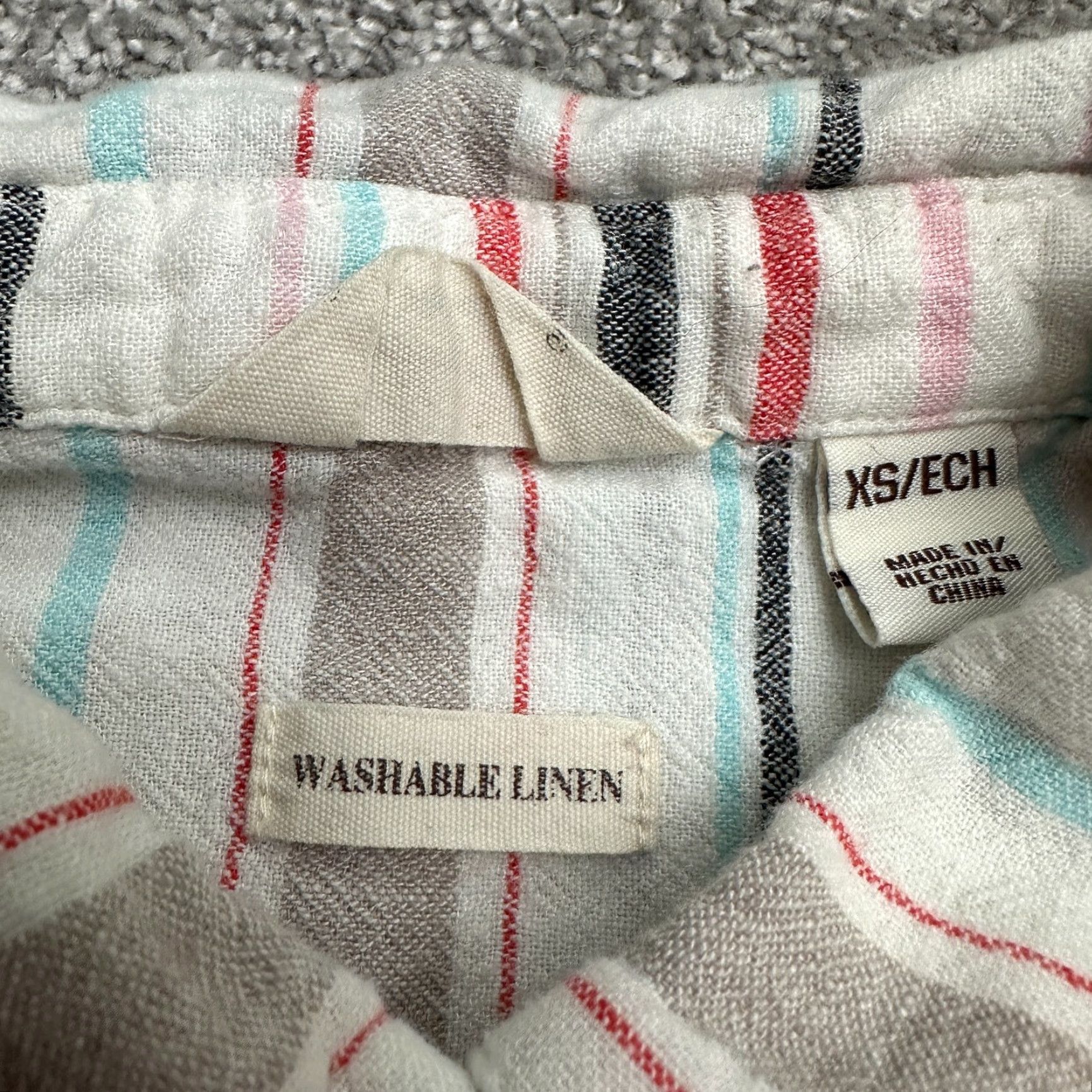 Weatherproof Weatherproof Shirt Adult XS Multicolor Striped Linen Sleeveless Button-Down Casual Size XS / US 0-2 / IT 36-38 - 4 Thumbnail