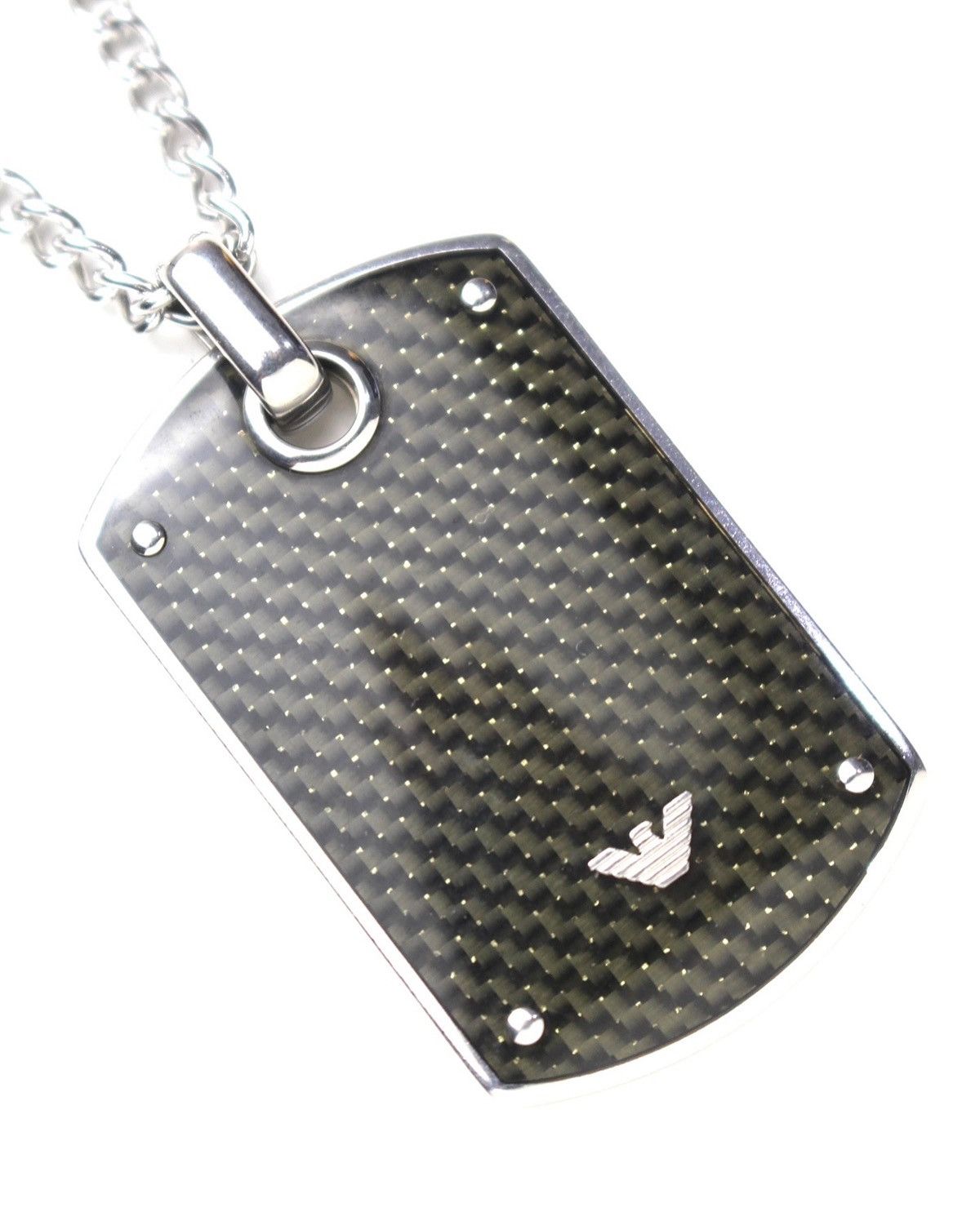 Armani EMPORIO ARMANI EAGLE MARK DOG TAG STEEL NECKLACE Size ONE SIZE - 3 Thumbnail