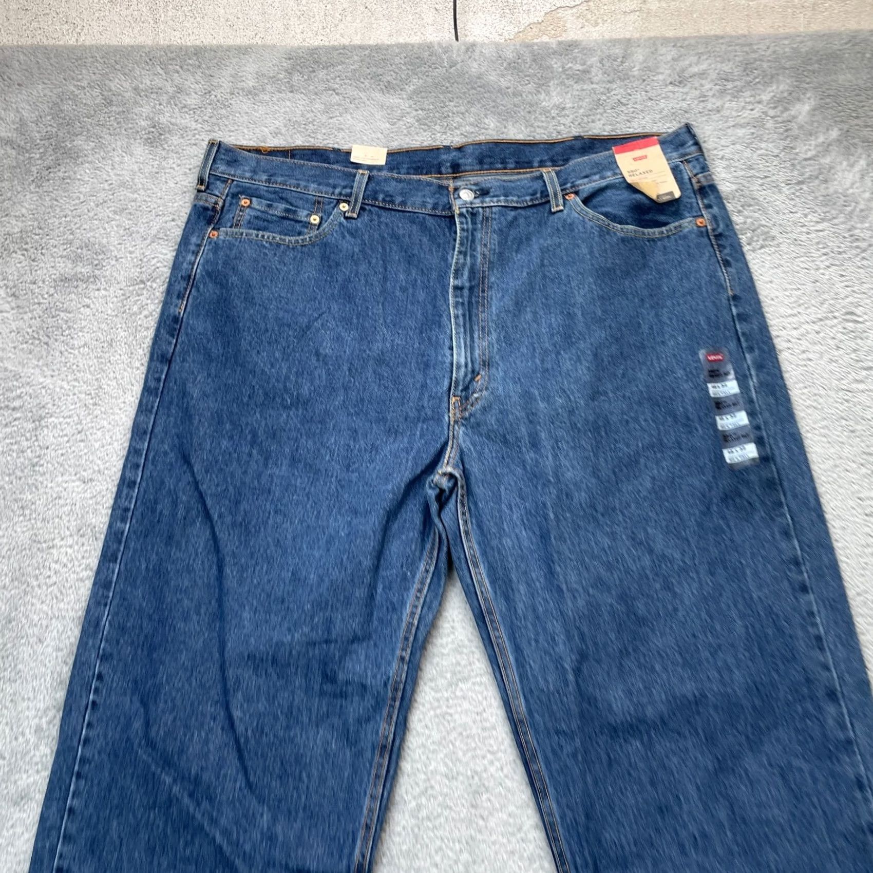 Levi's Levi's 550 Jeans Mens 46x32 Tall Blue Straight Leg Cotton Denim Logo Relaxed Fit Jeans Size US 44 / EU 60 - 3 Thumbnail