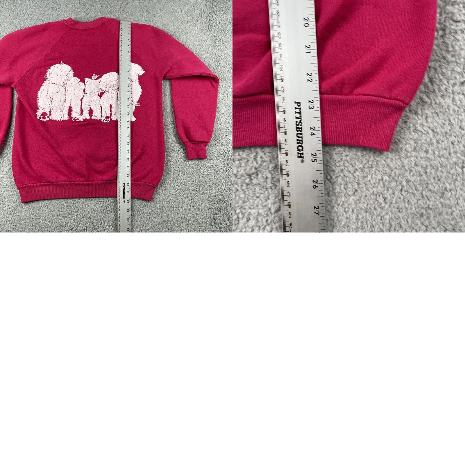 Jerzees Vtg Jerzees Pink Large Raglan Sweatshirt Men Crew Neck 90s Double Sided Dog Print USA Made Raglan Sweatshirt Size US L / EU 52-54 / 3 - 11 Thumbnail