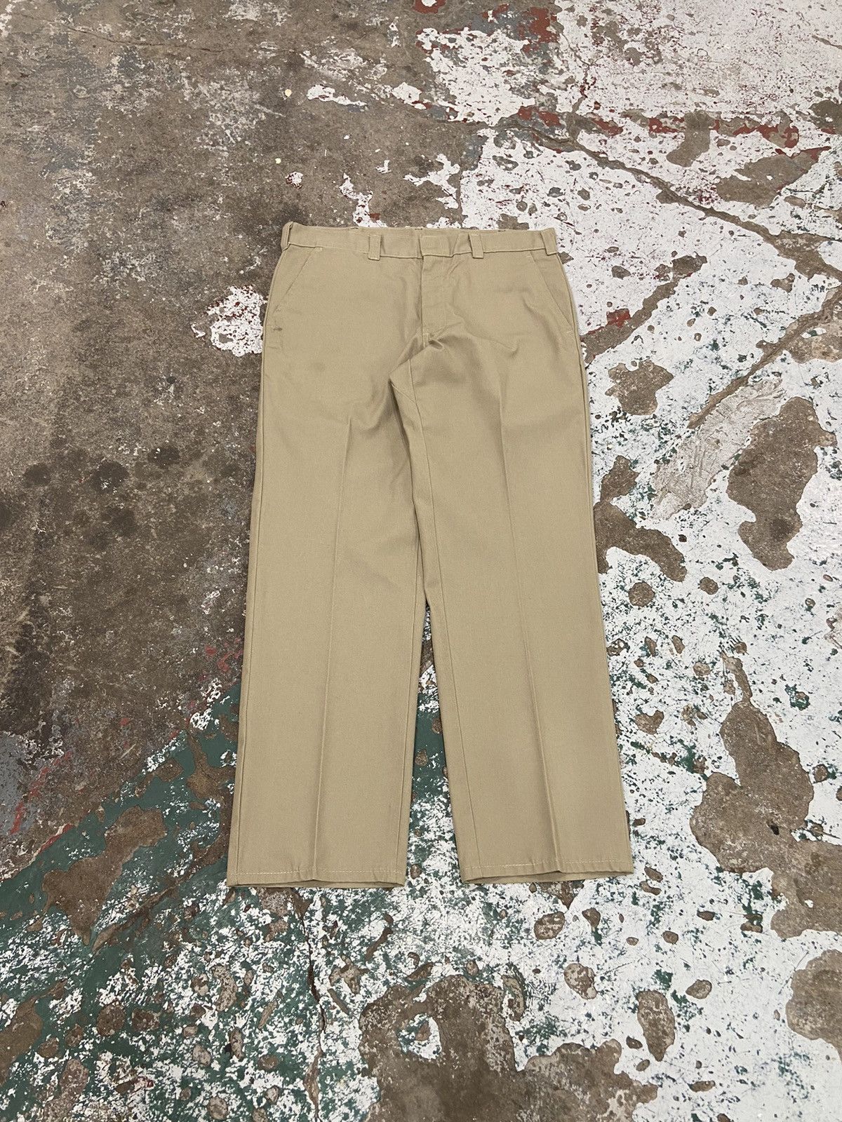 Vintage Vintage 1990s Beige Work Pleated Trousers Size US 36 / EU 52 - 1 Thumbnail