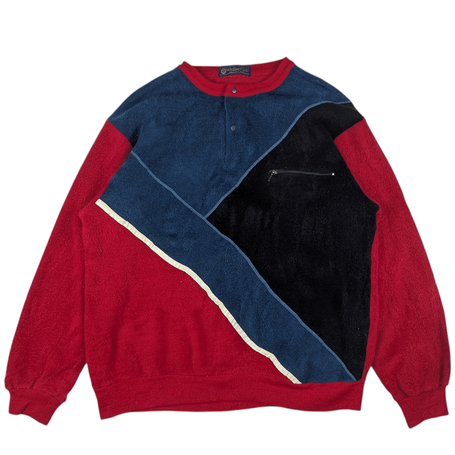 Japanese Brand Vtg JAPAN Winther Club Fleece Velvet Multicolor Sweatshirt Size US M / EU 48-50 / 2 - 3 Thumbnail