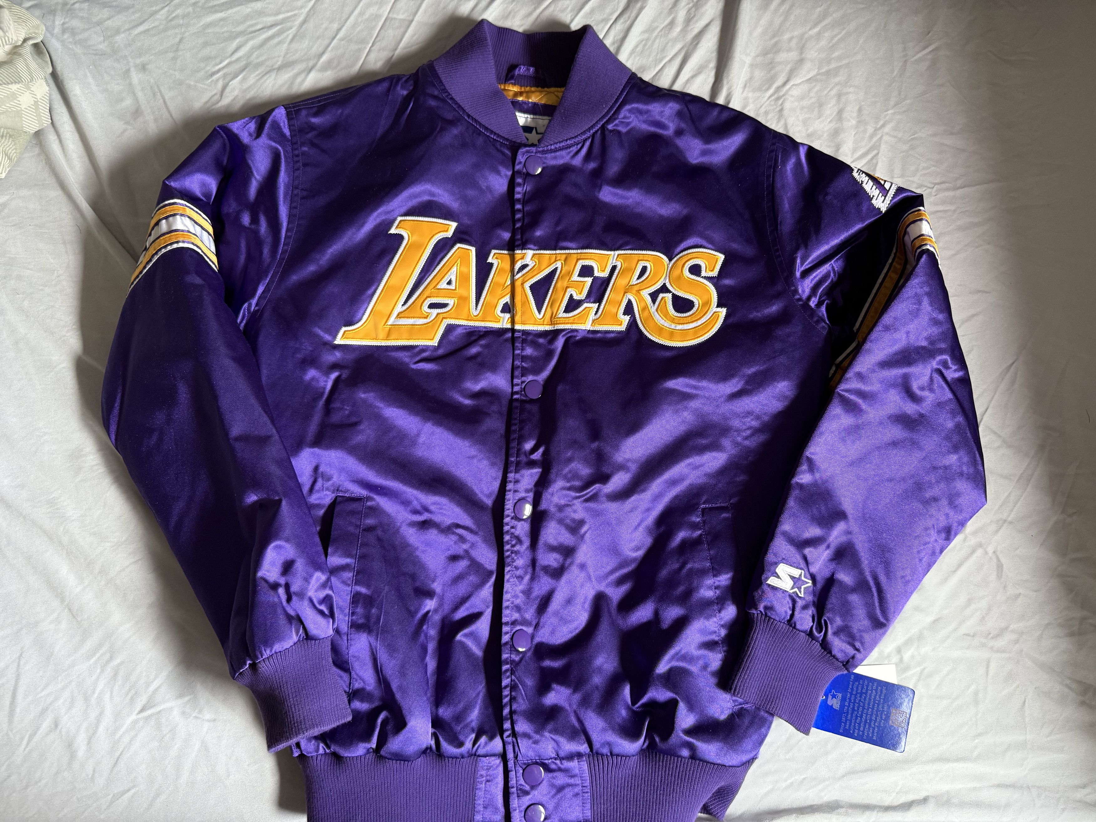 NBA × Starter Los Angeles Lakers Starter Satin Bomber Jacket Medium Size US M / EU 48-50 / 2 - 1 Thumbnail