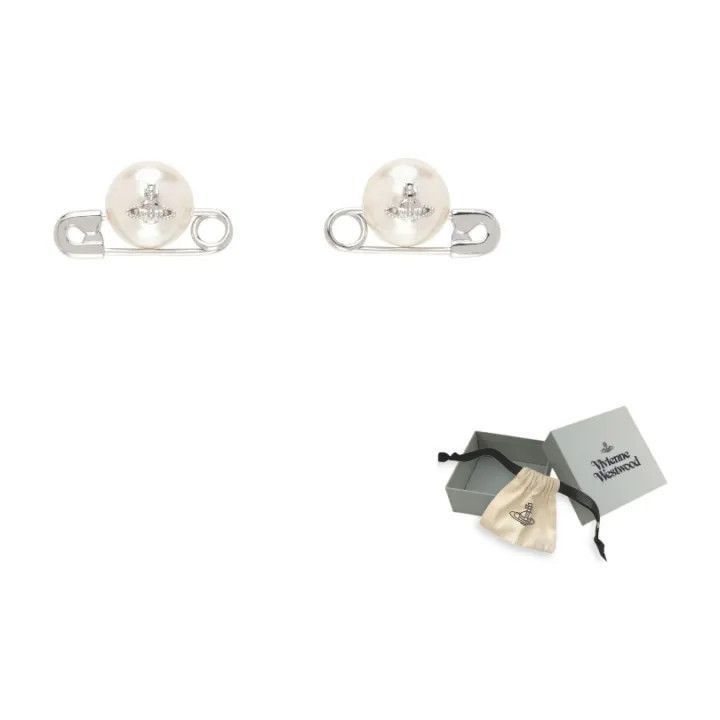 Vivienne Westwood Vivienne Westwood Pearl Safety Pin Earrings Size ONE SIZE - 3 Thumbnail