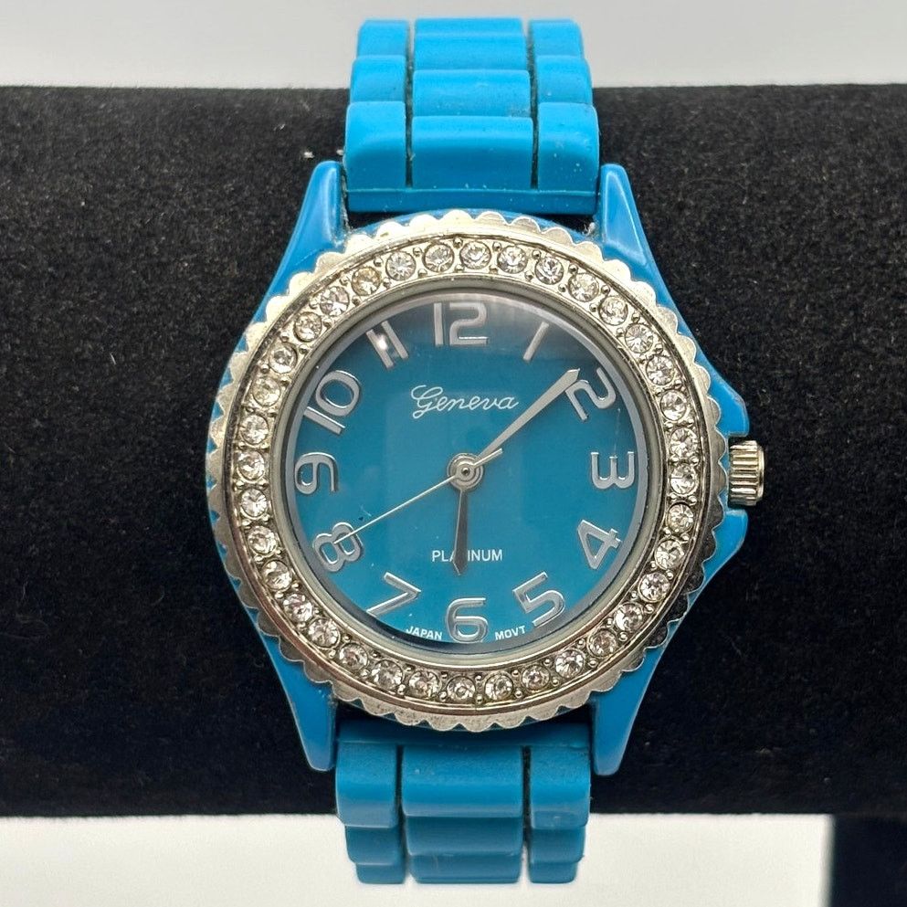 Geneva Silver & Blue Geneva Platinum Watch Size ONE SIZE - 1 Thumbnail