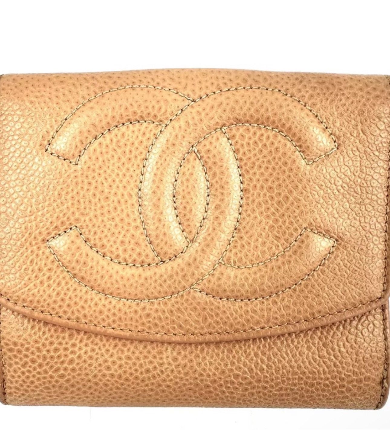 Chanel CHANEL Bifold Wallet Caviar Coco mark Double hook Leather Size ONE SIZE - 4 Thumbnail
