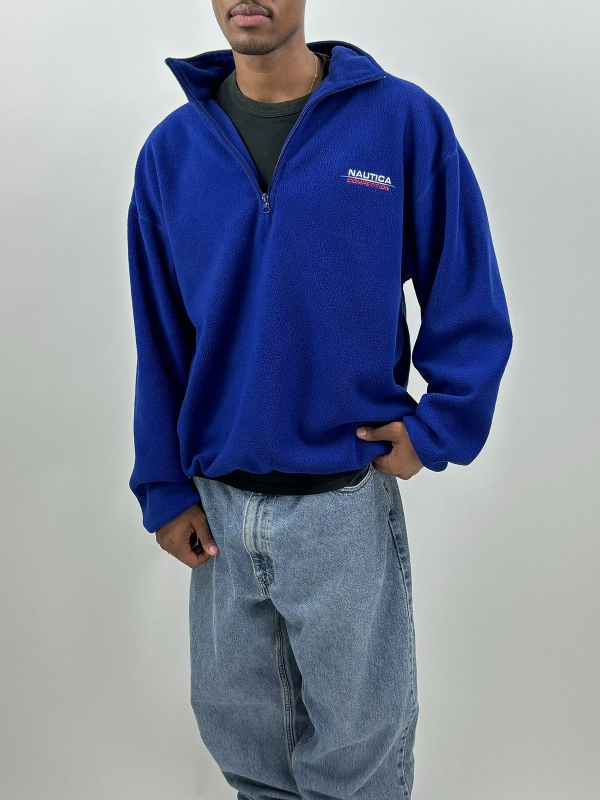 Nautica Streetwear Vintage vintage 90s NAUTICA COMPETITION fleece spellout sweater Grailed