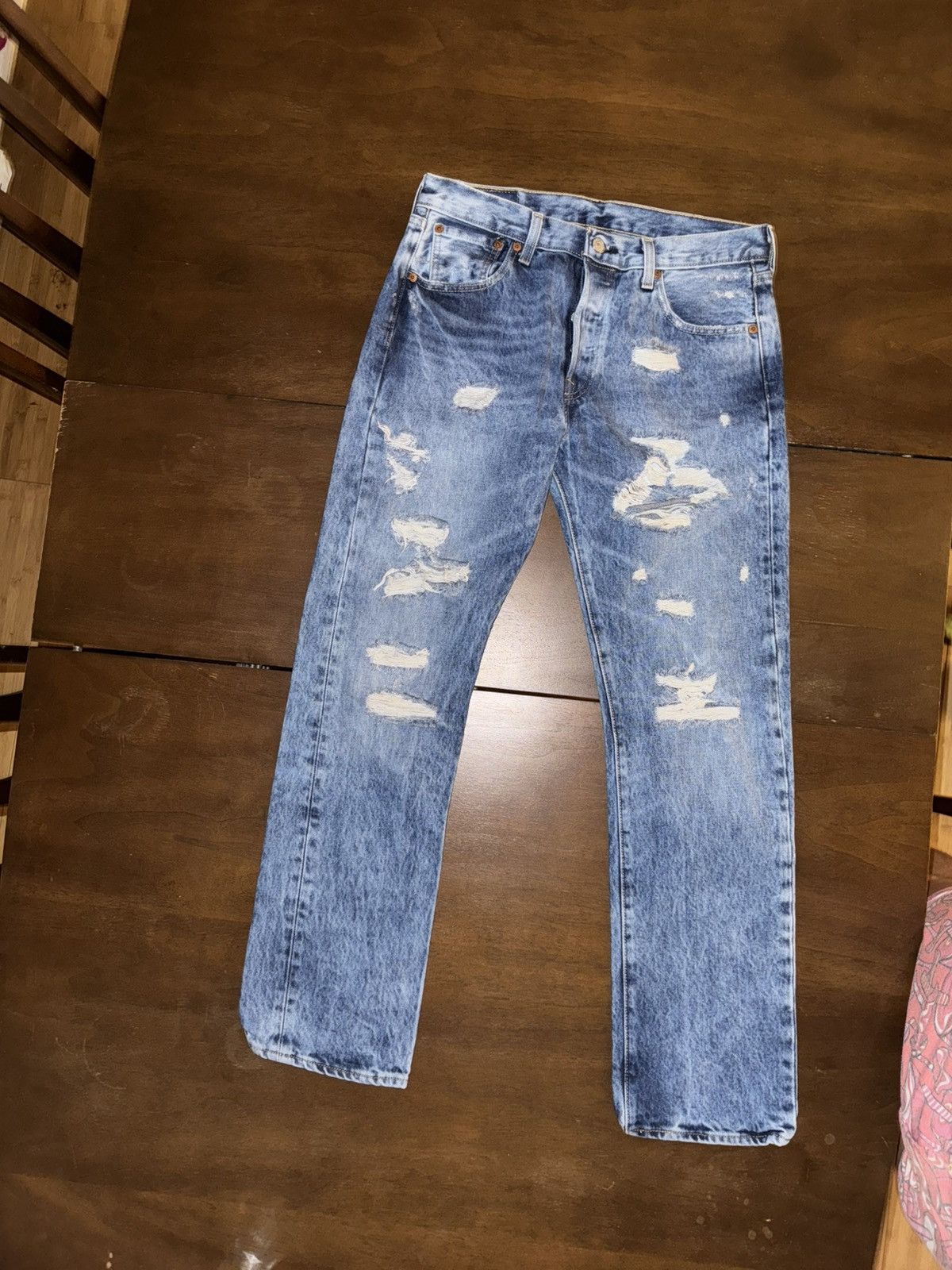 Levi's × Levi's Vintage Clothing × Vintage Levi’s 501’s distressed vintage jeans Size US 30 / EU 46 - 1 Thumbnail