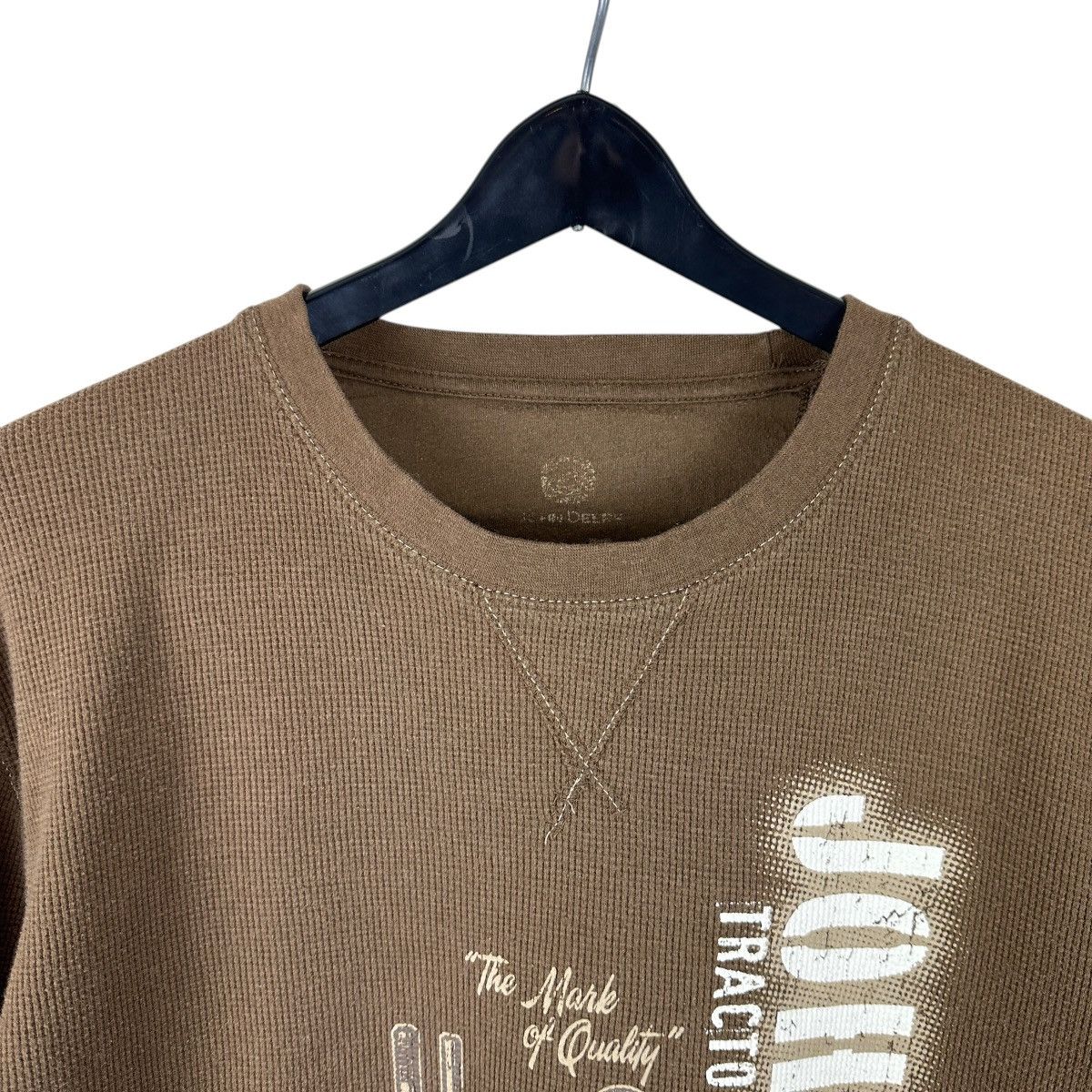 John Deere Mens Y2K John Deere Tractors Waffle Knit Thermal Shirt Size US L / EU 52-54 / 3 - 3 Thumbnail