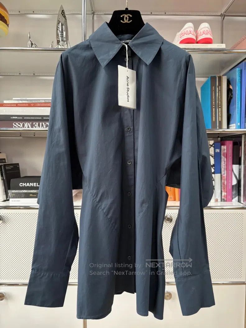 Acne Studios Dark Blue Oversized Tailored Collar Shirt 100