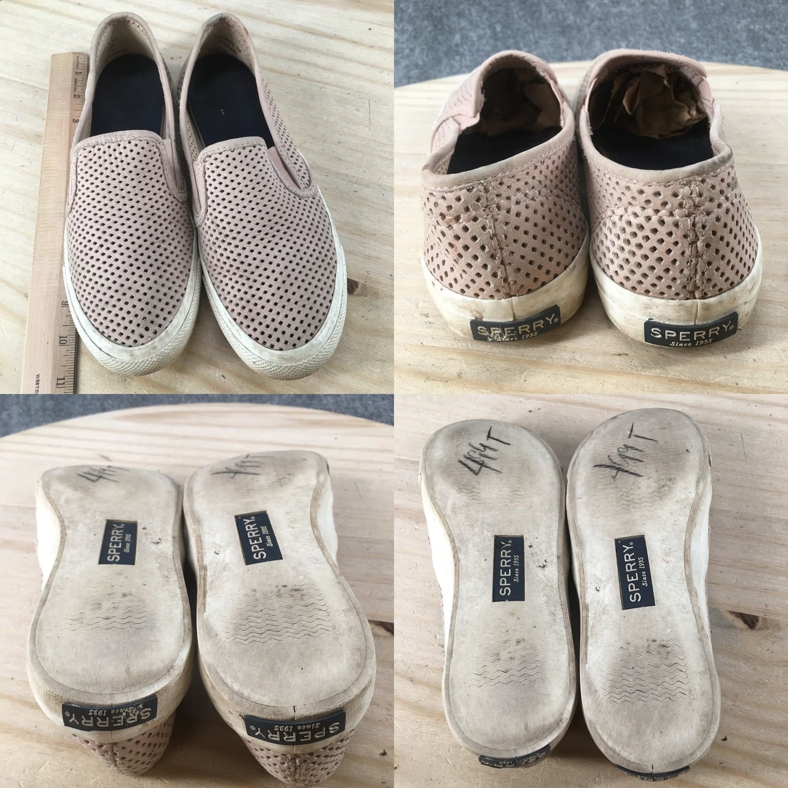 Sperry SPERRY Top Sider Shoes Womens 7 M Seaside Perf Slip On Sneakers Beige Comfort Walking Casual Size M / US 6-8 / IT 42-44 - 8 Thumbnail