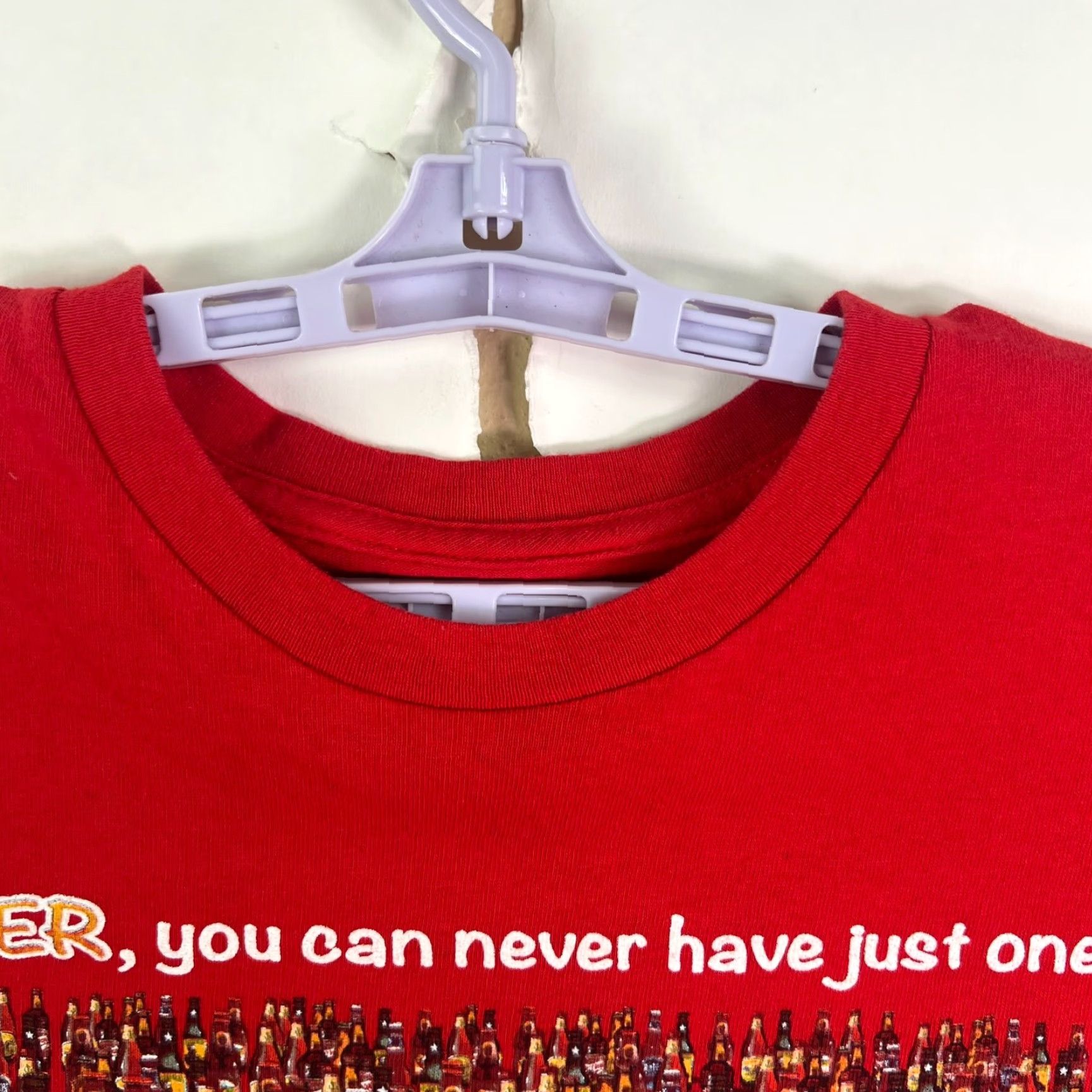 Vintage Beer You Can Never Have Just One T Shirt Mens XL Red Shirt Size US XL / EU 56 / 4 - 4 Thumbnail