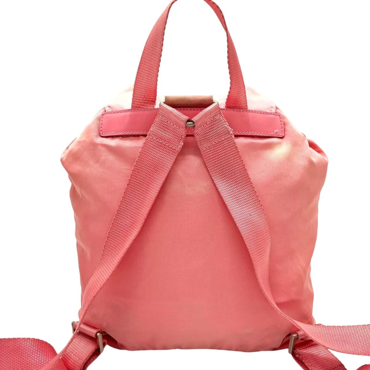 Prada Prada - Pink Nylon Backpack Rucksack Triangle Logo Plate Size ONE SIZE - 10 Thumbnail