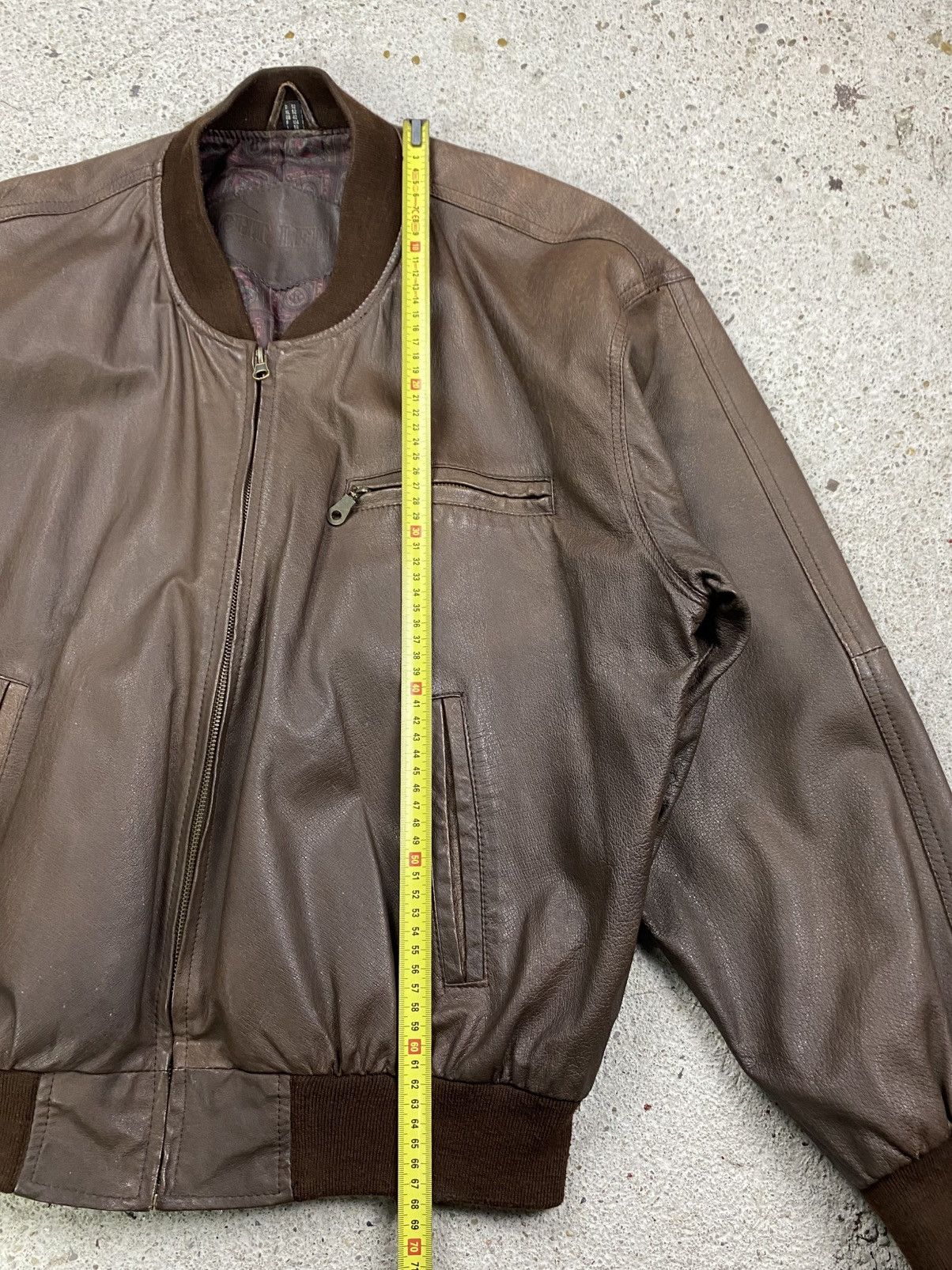 Japanese Brand Vintage leather bomber jacket avant garde cropped brown Size US L / EU 52-54 / 3 - 17 Thumbnail