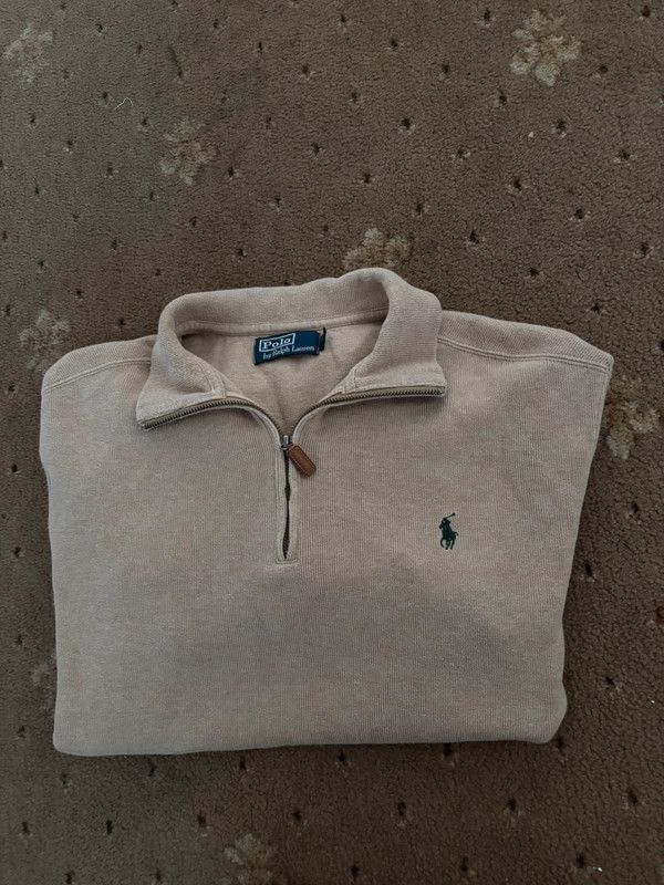 Polo Ralph Lauren Polo Ralph Lauren quarter zip jumper beige large vintage Size US L / EU 52-54 / 3 - 1 Thumbnail